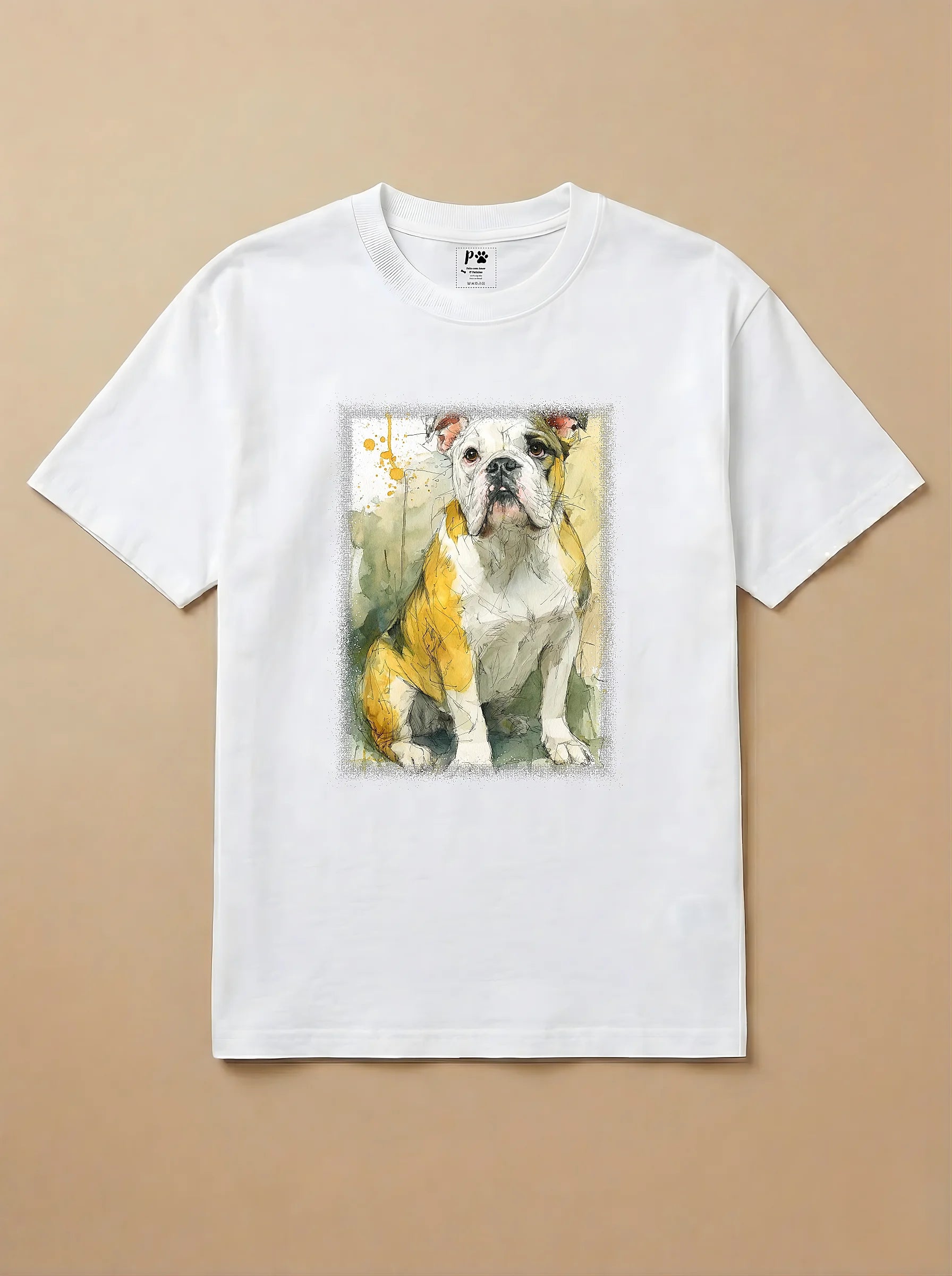 Camisa Aquarela - Bulldog Inglês