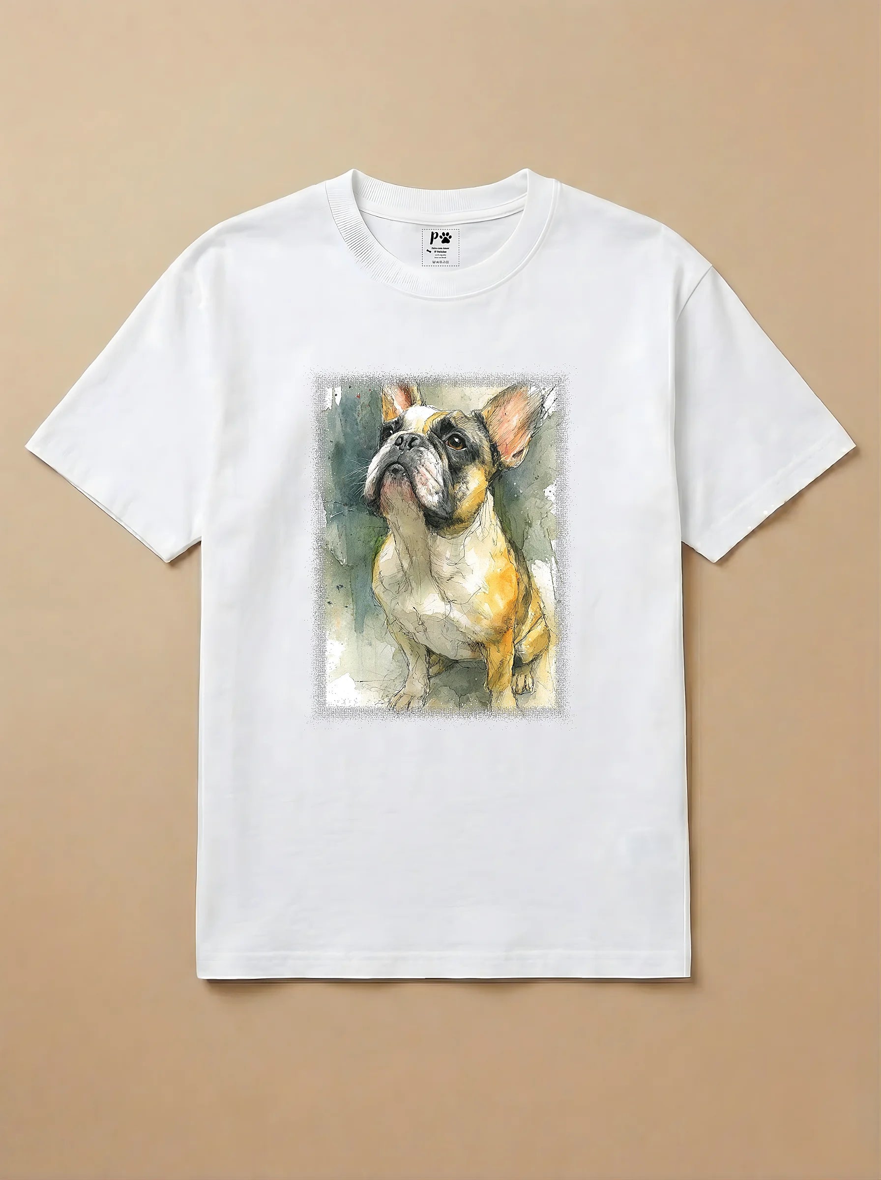 Camisa Aquarela - Bulldog Francês