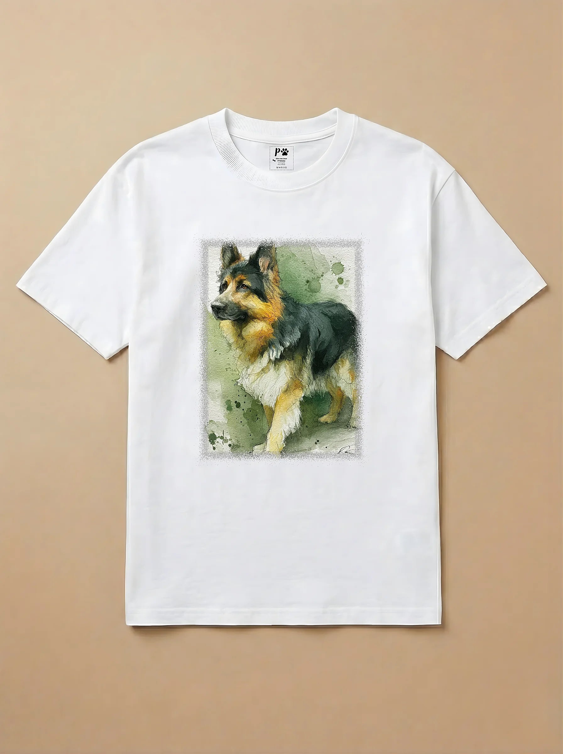 Camisa Aquarela - Pastor Alemão