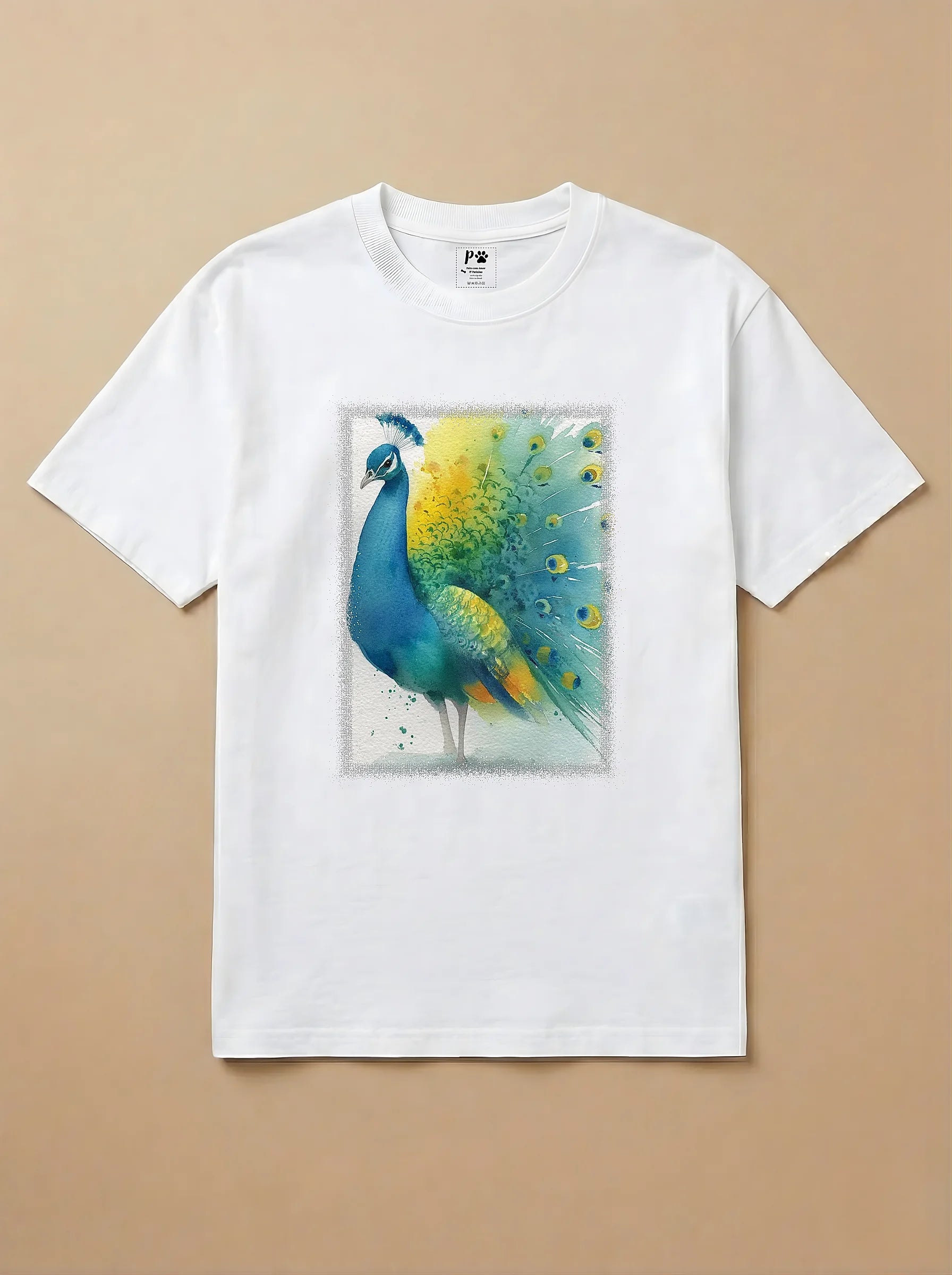 Camisa Aquarela - Pavão