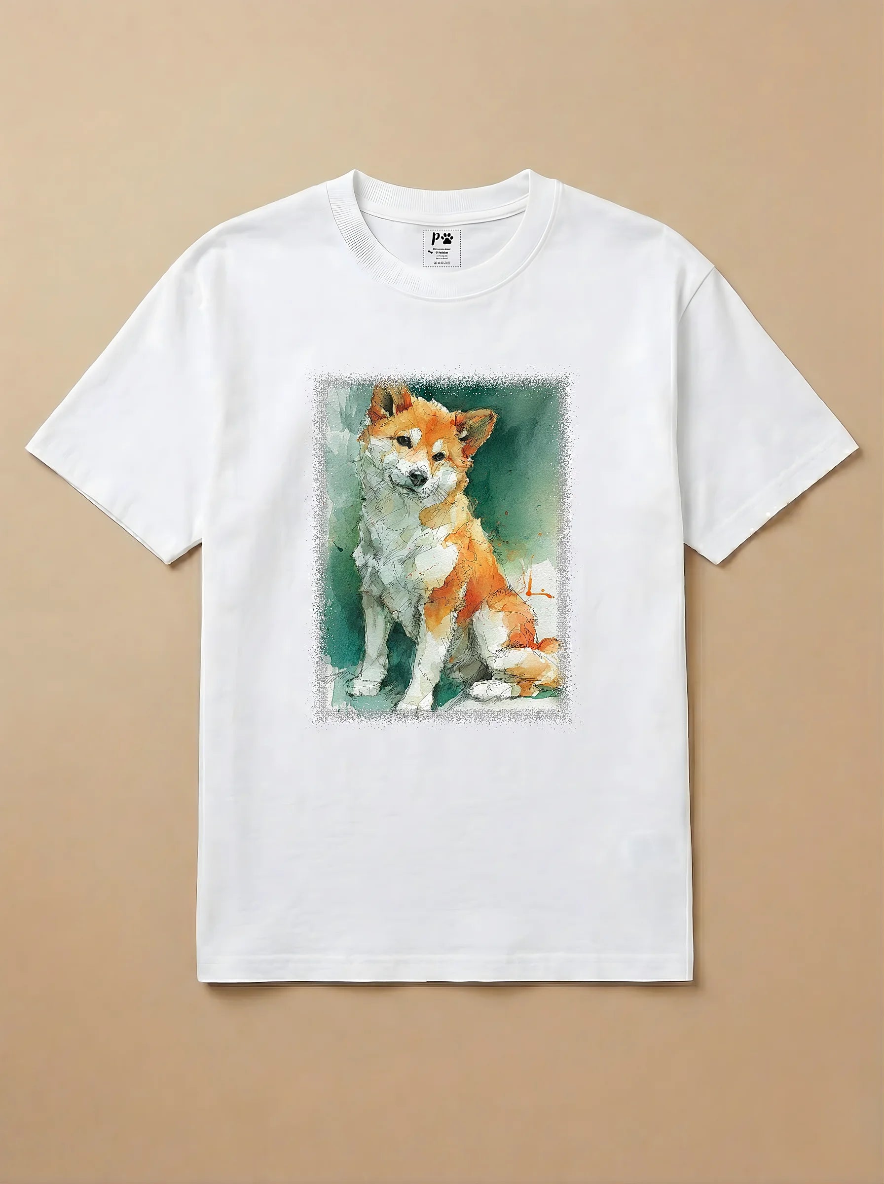 Camisa Aquarela - Shiba Inu