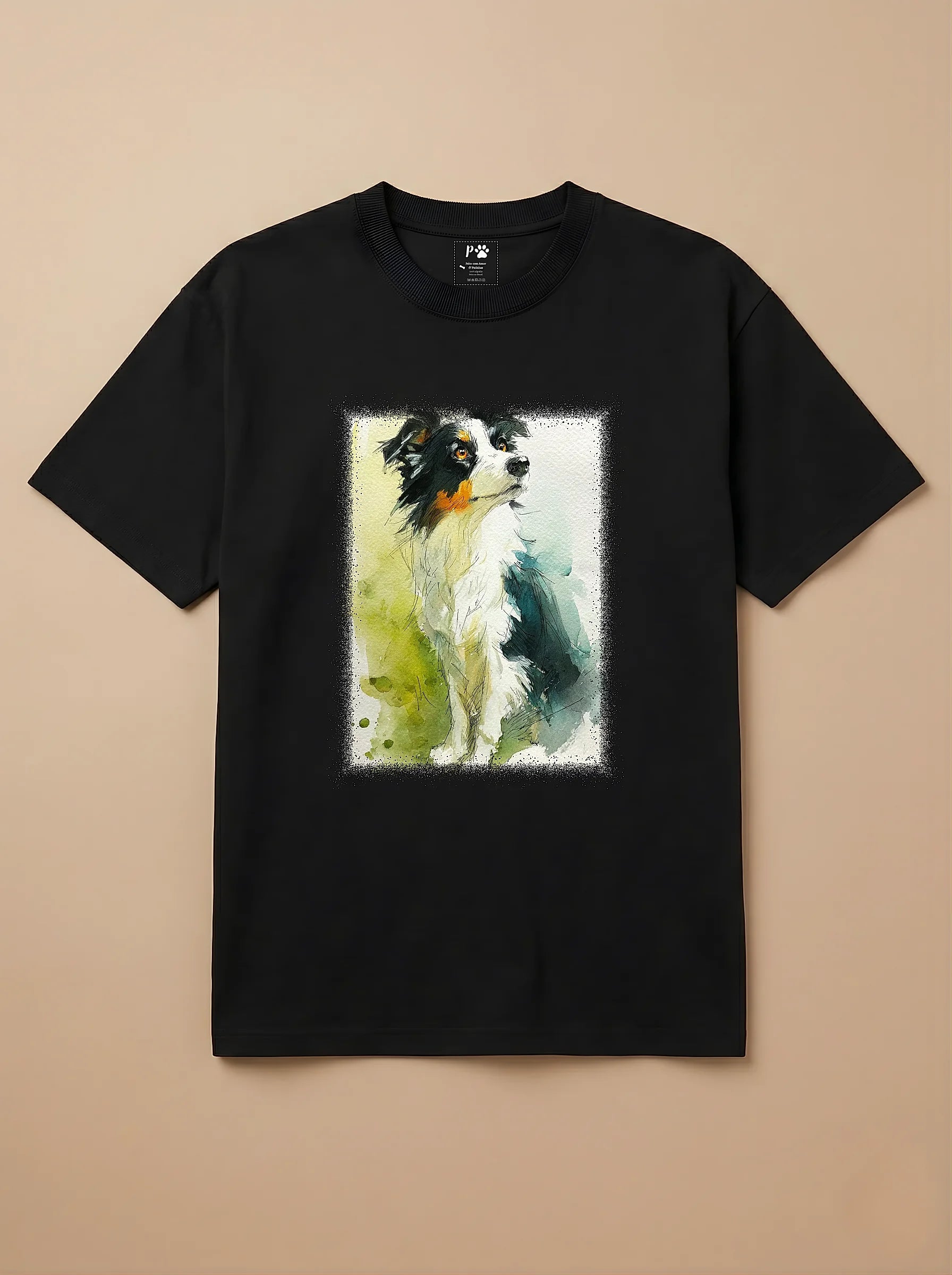 Camisa Aquarela -  Border Collie