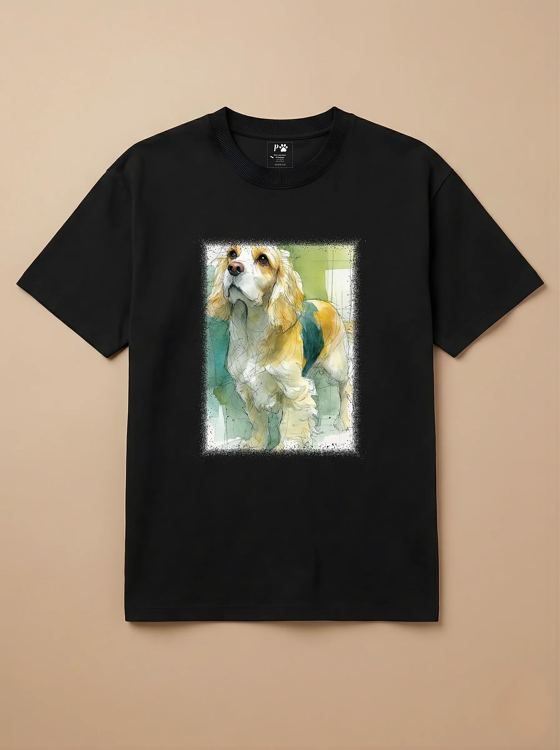 Camisa Aquarela - Cocker Spaniel
