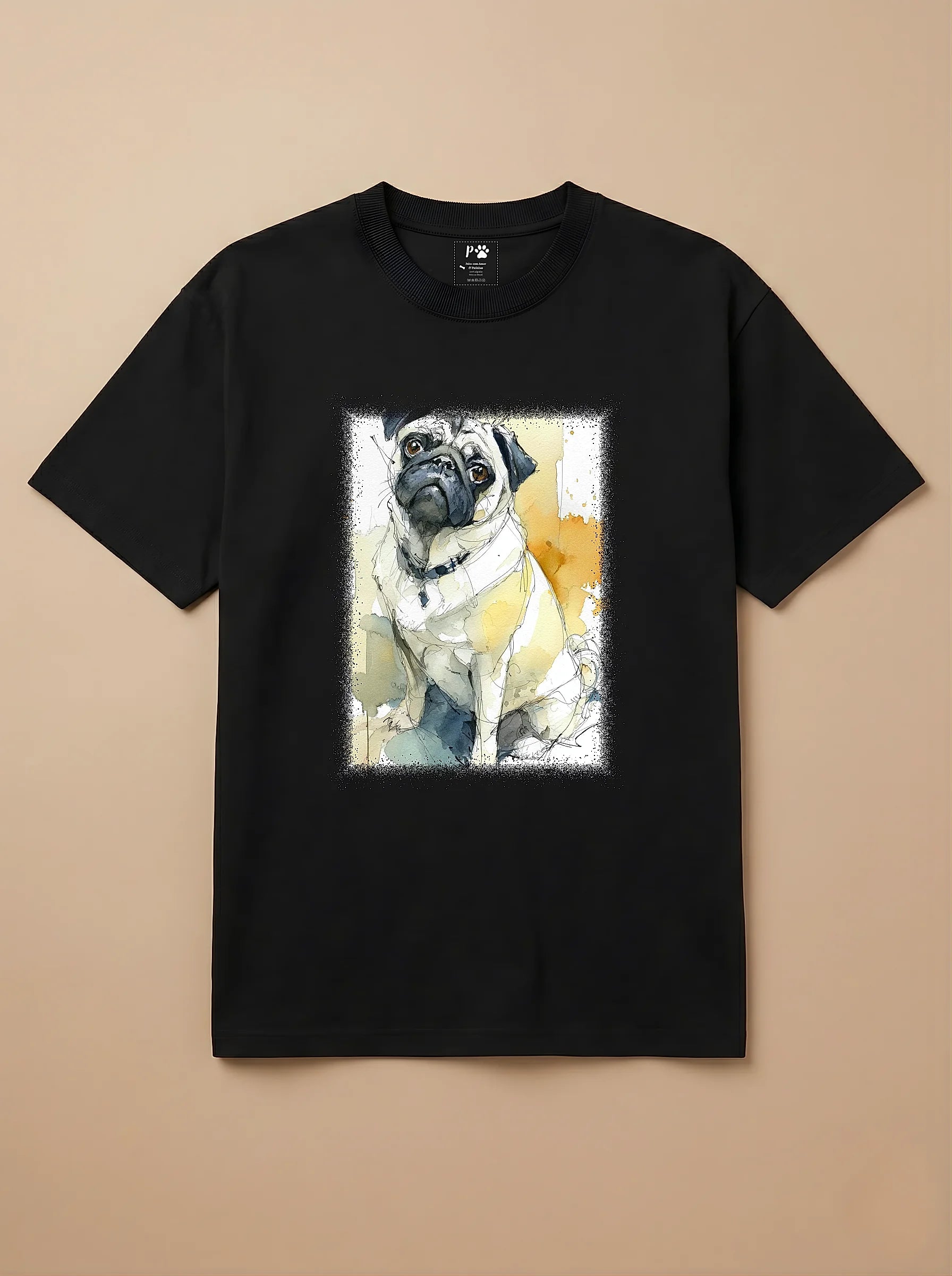 Camisa Aquarela - Pug