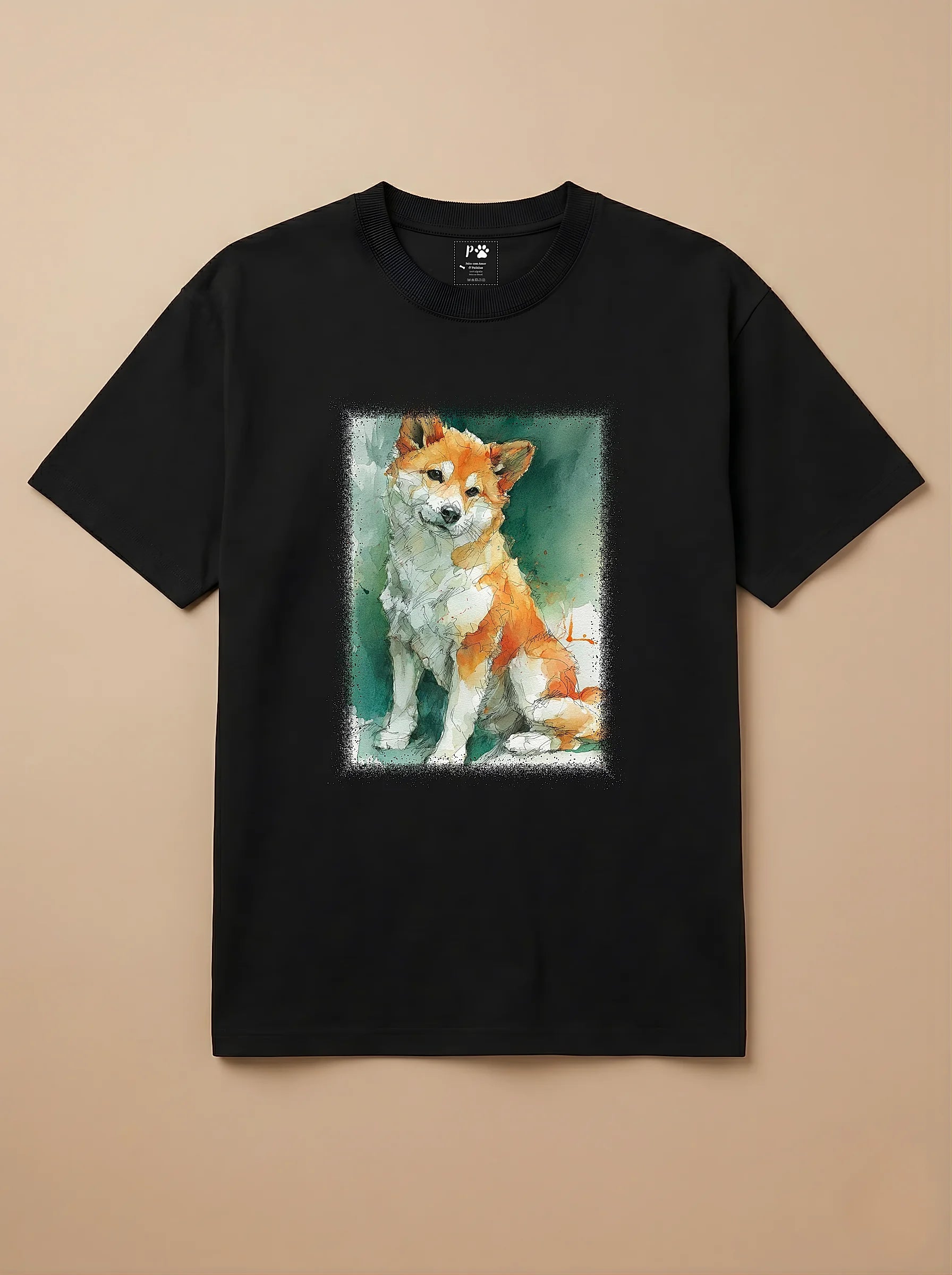 Camisa Aquarela - Shiba Inu