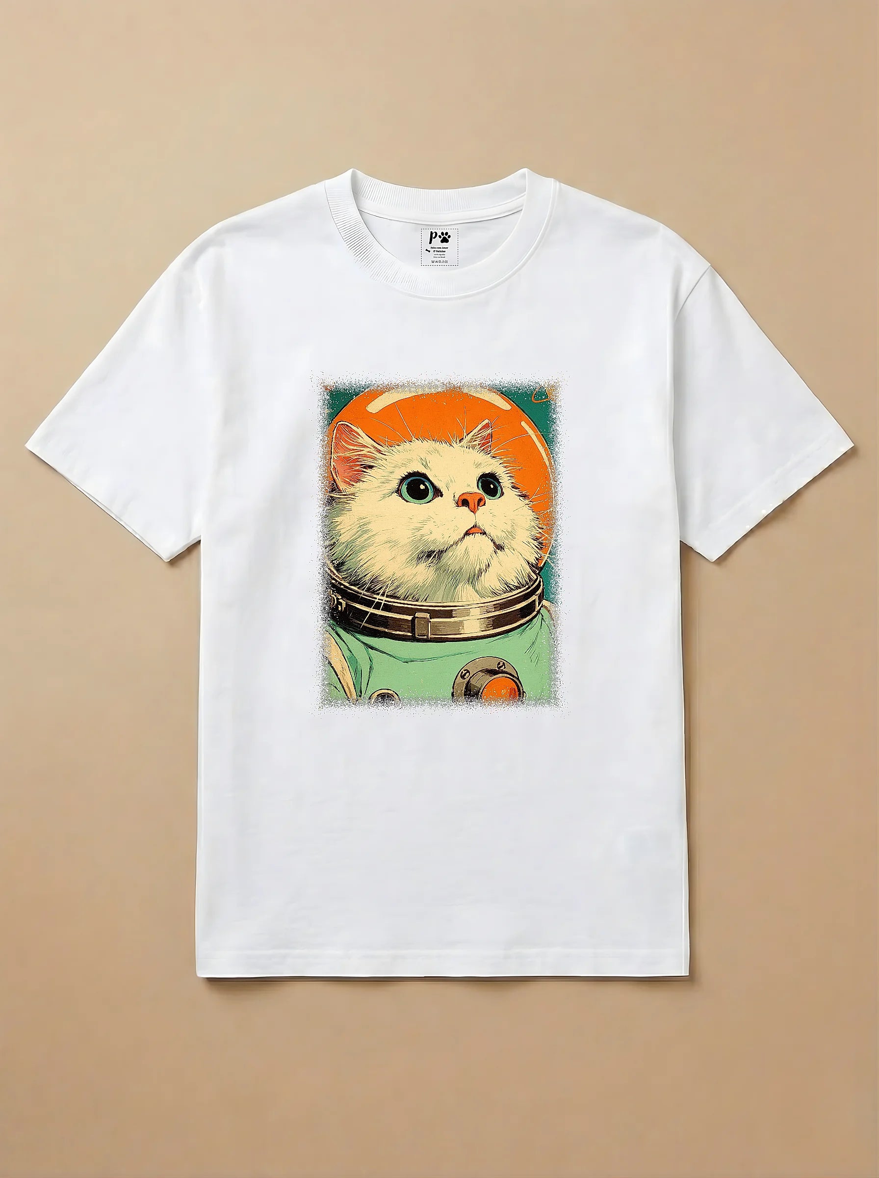 Camisa Astronauta - Gato Branco
