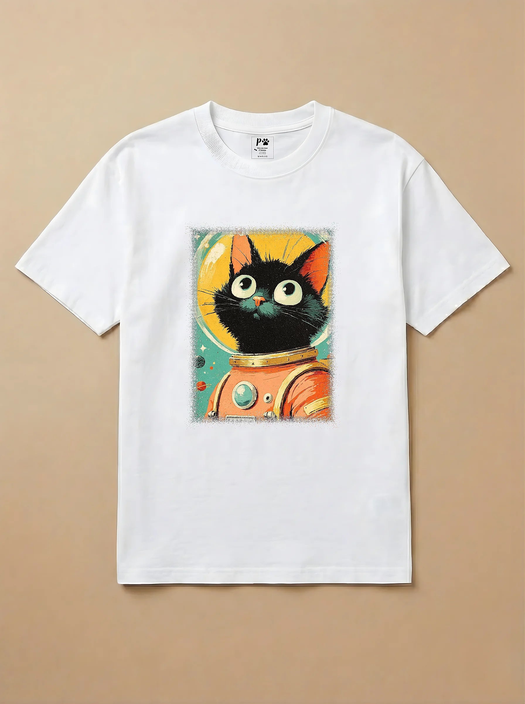 Camisa Astronauta - Gato Preto