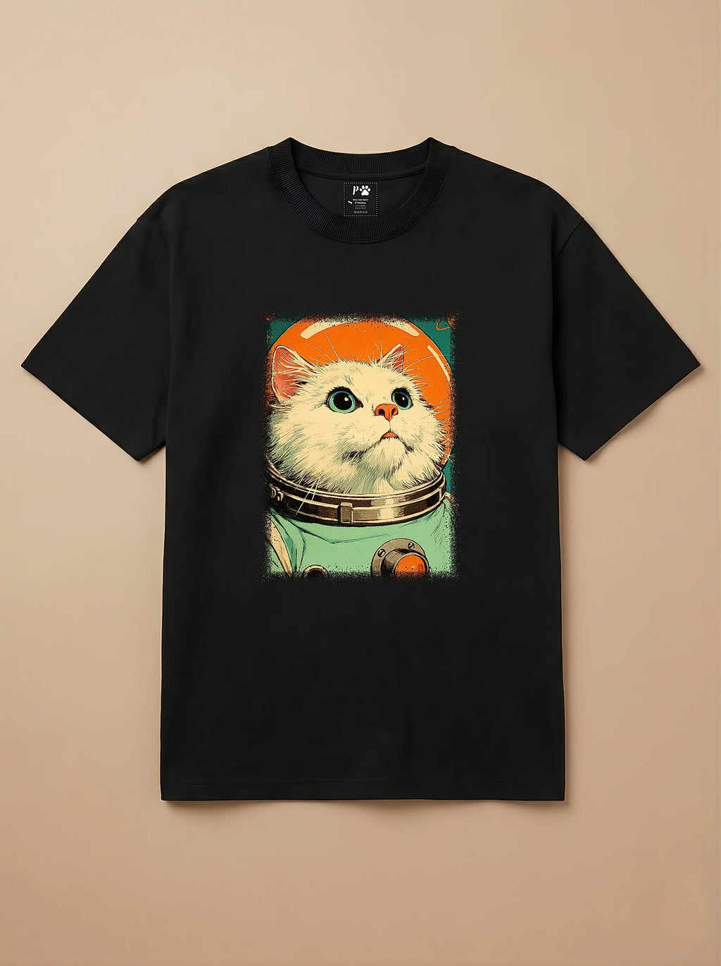 Camisa Astronauta - Gato Branco