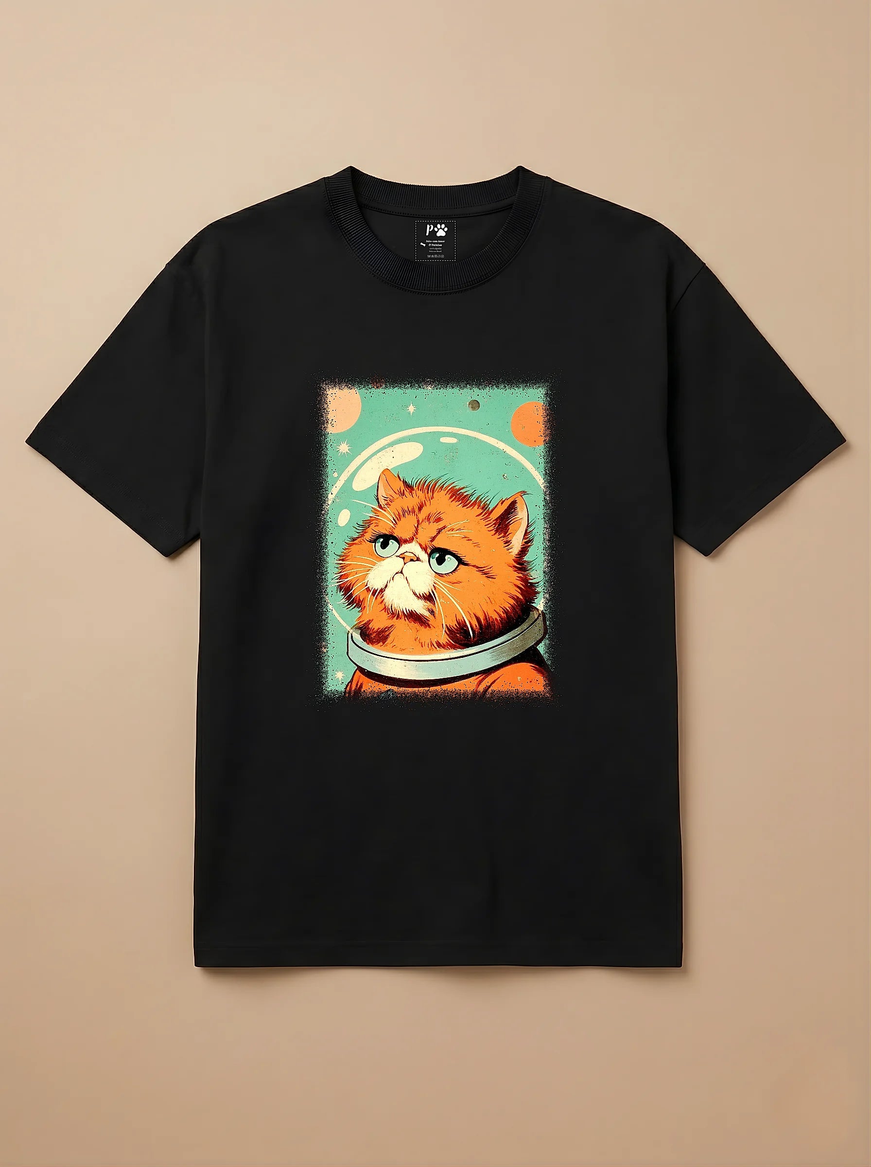 Camisa Astronauta - Gato Persa