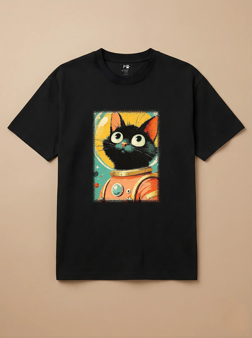 Camisa Astronauta - Gato Preto