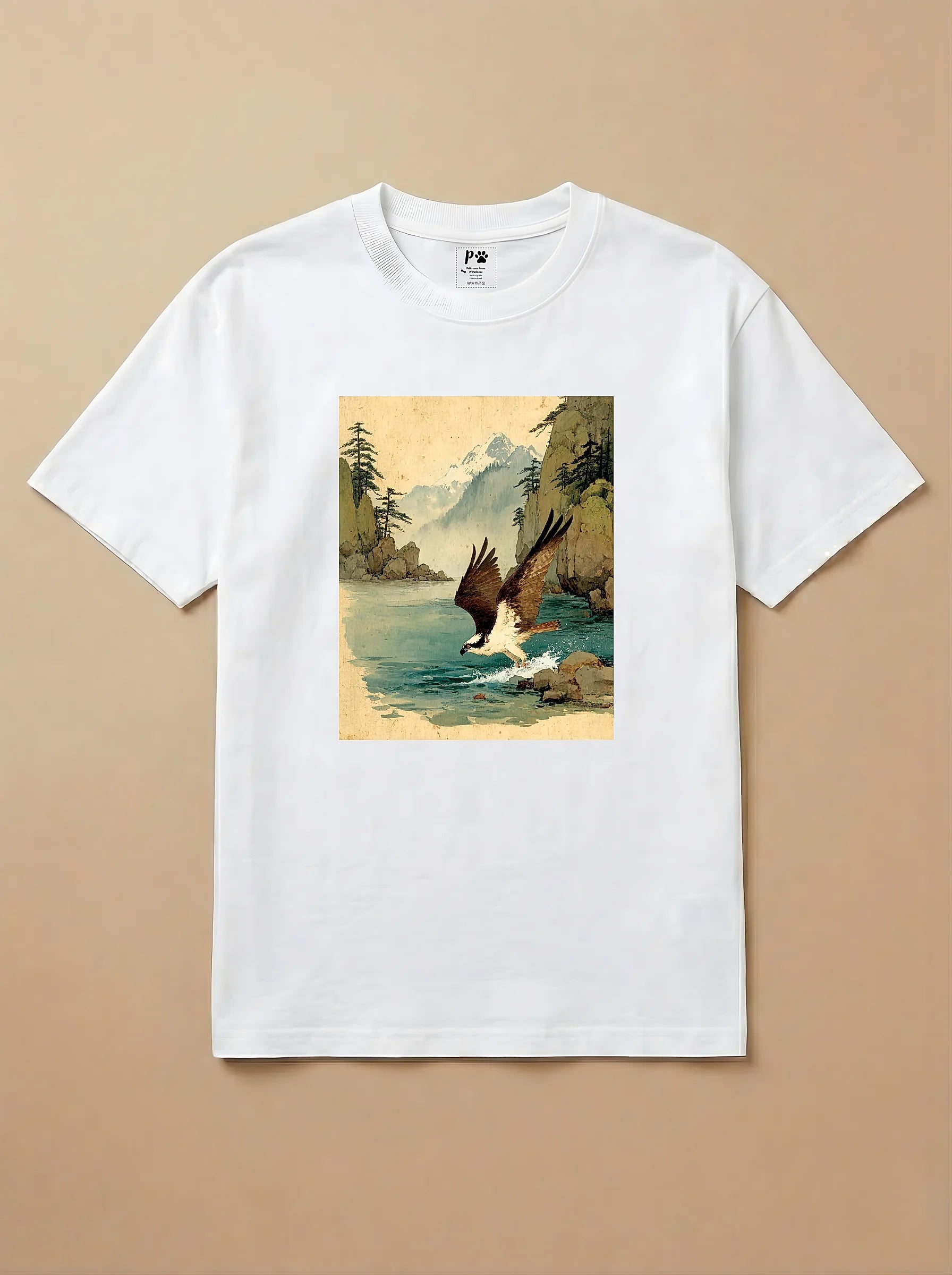 Camisa Arte Chinesa - Águia Pescadora