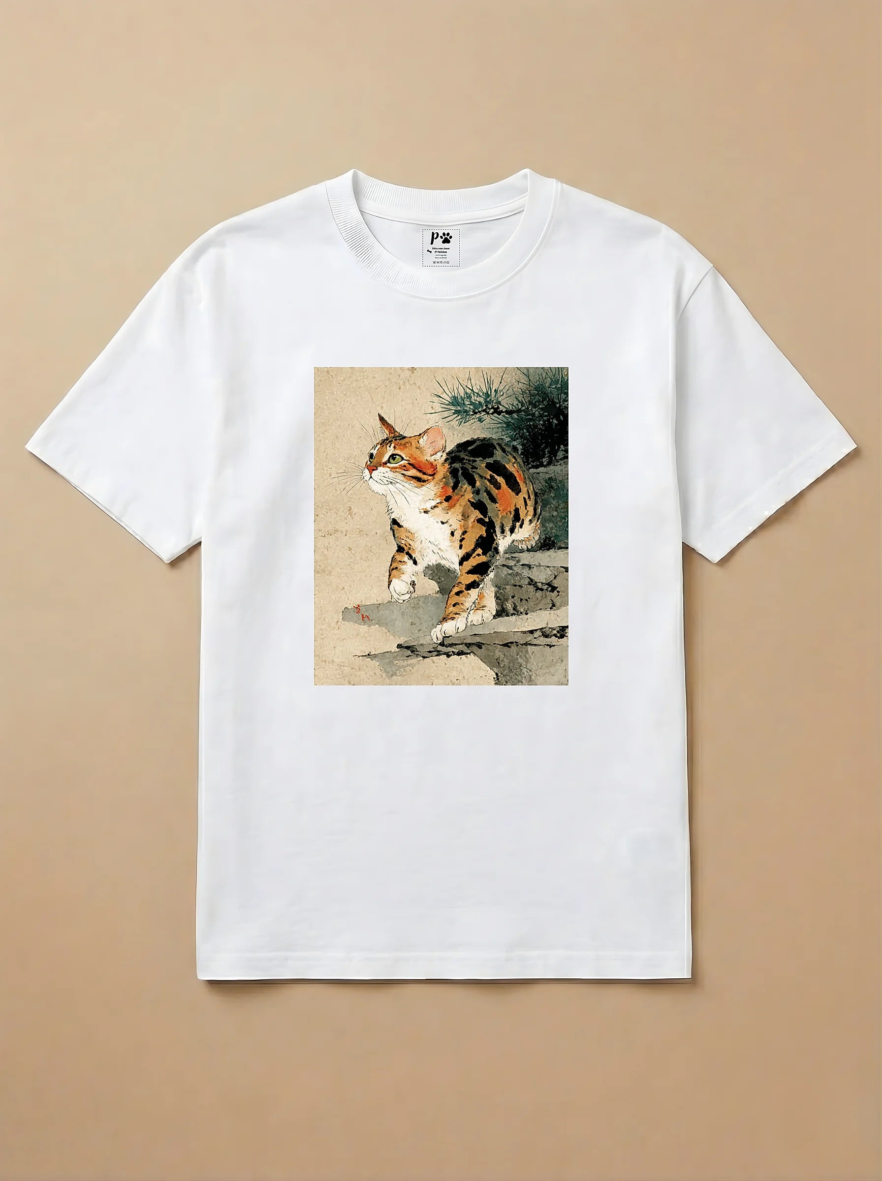 Camisa Arte Chinesa - Gato de Bengala