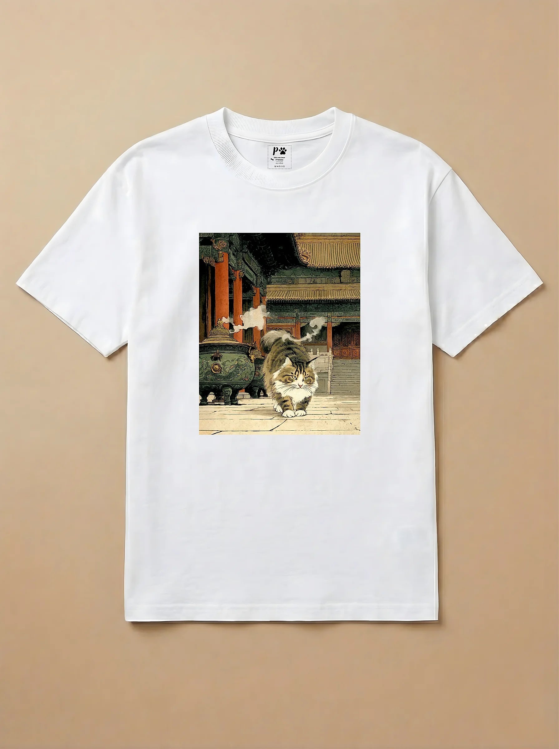 Camisa Arte Chinesa - Gato Maine Coon