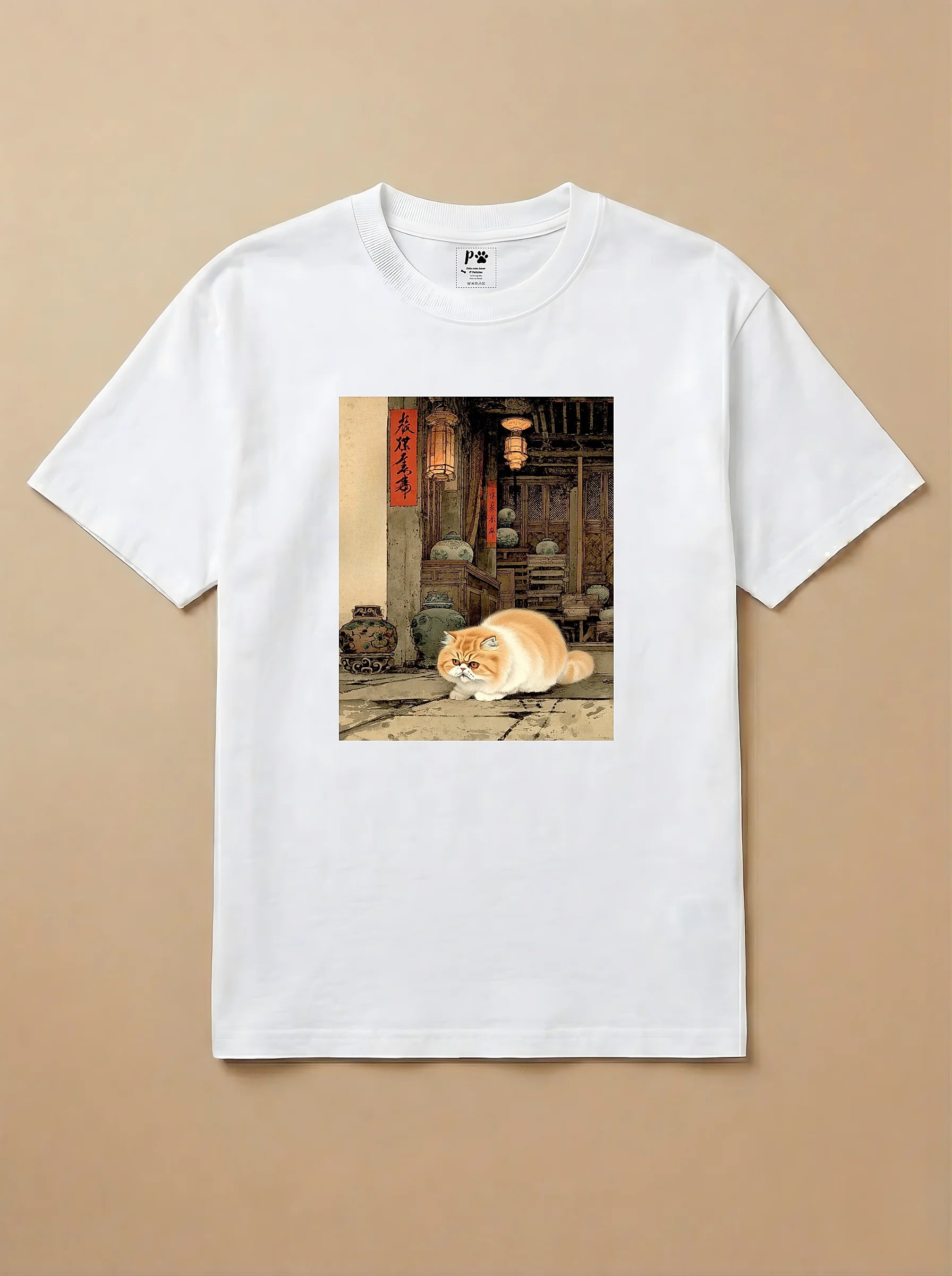 Camisa Arte Chinesa - Gato Persa