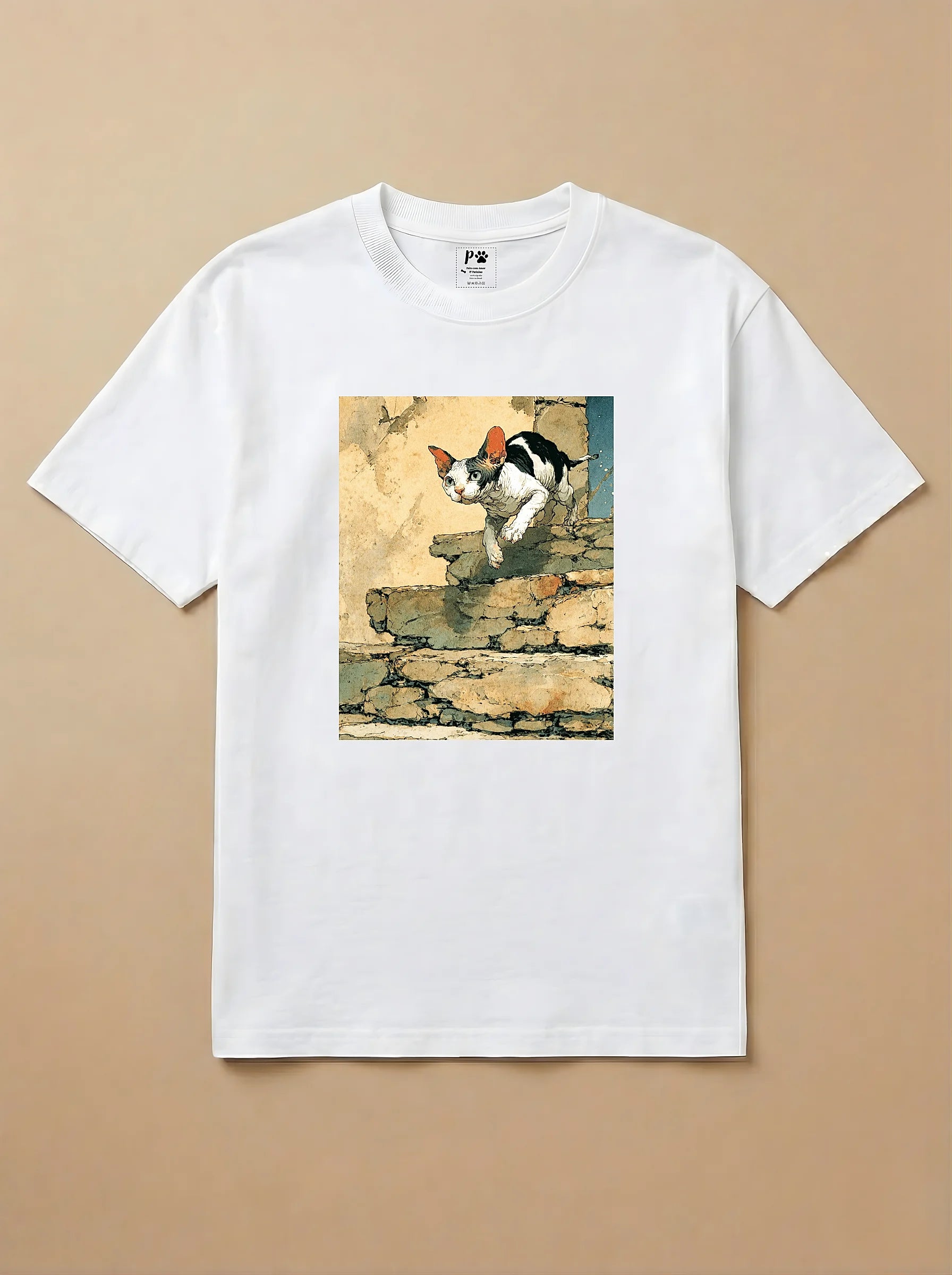 Camisa Arte Chinesa -  Gato Sphynx