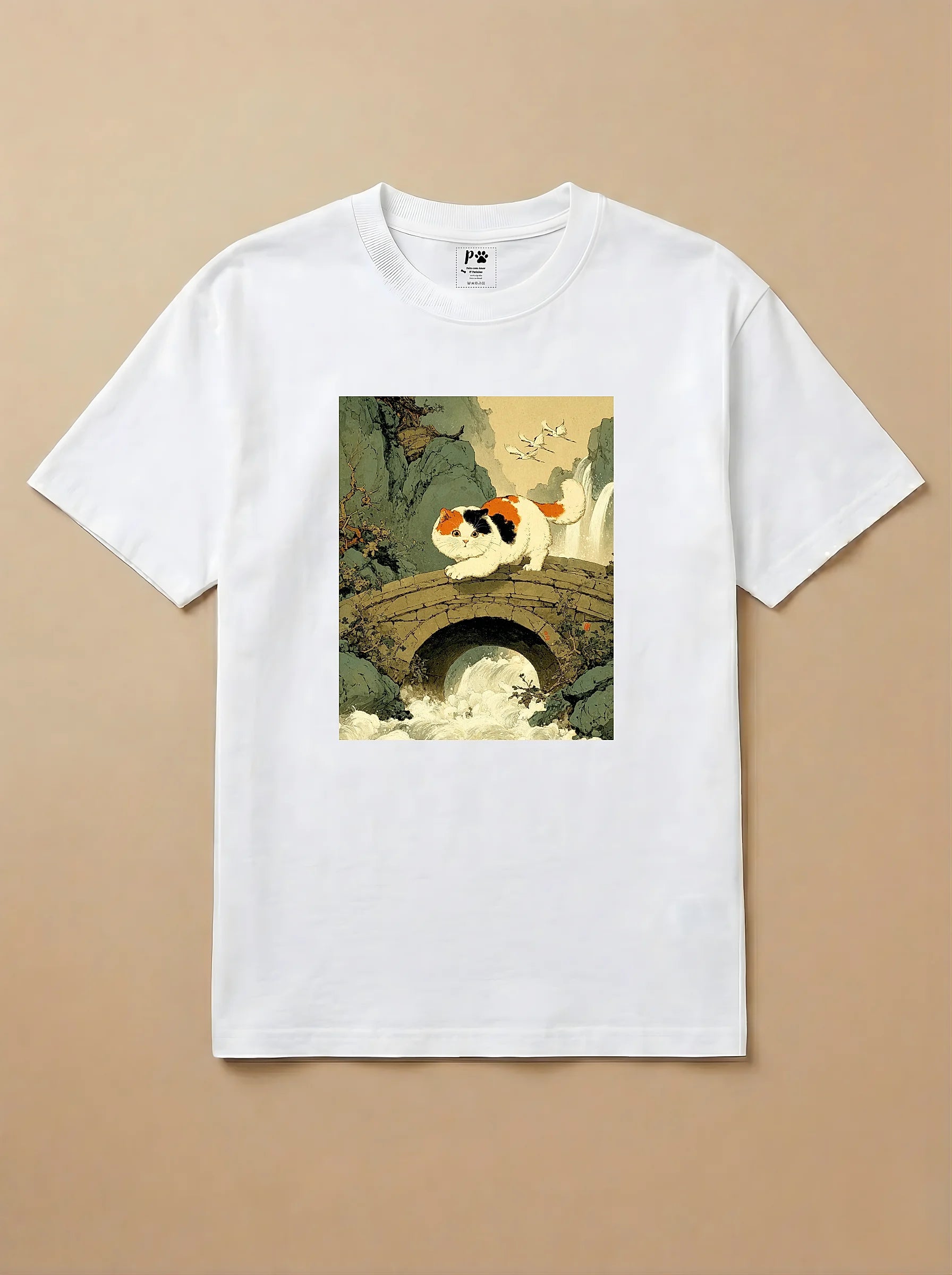Camisa Arte Chinesa - Gato Tricolor
