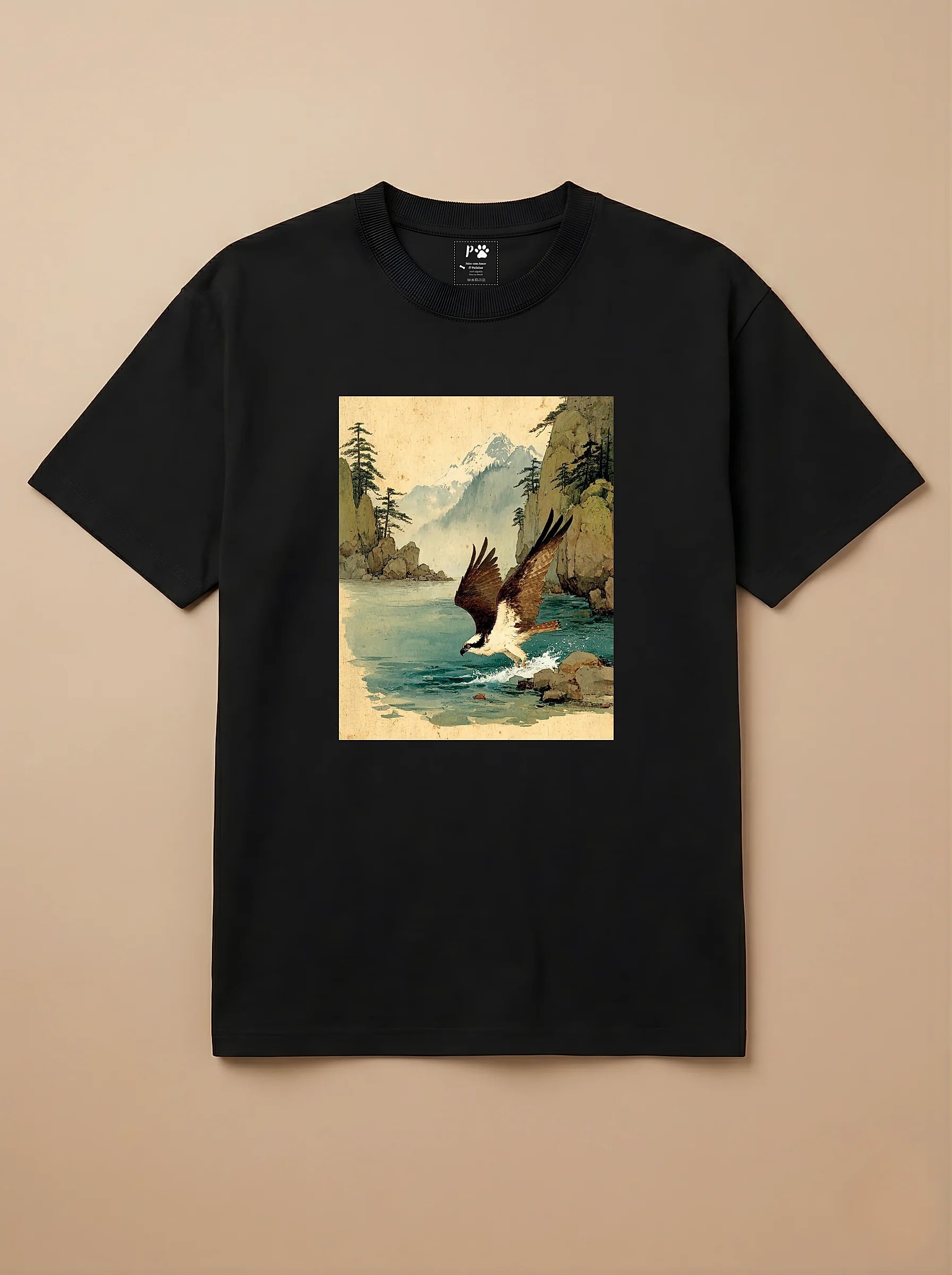 Camisa Arte Chinesa - Águia Pescadora