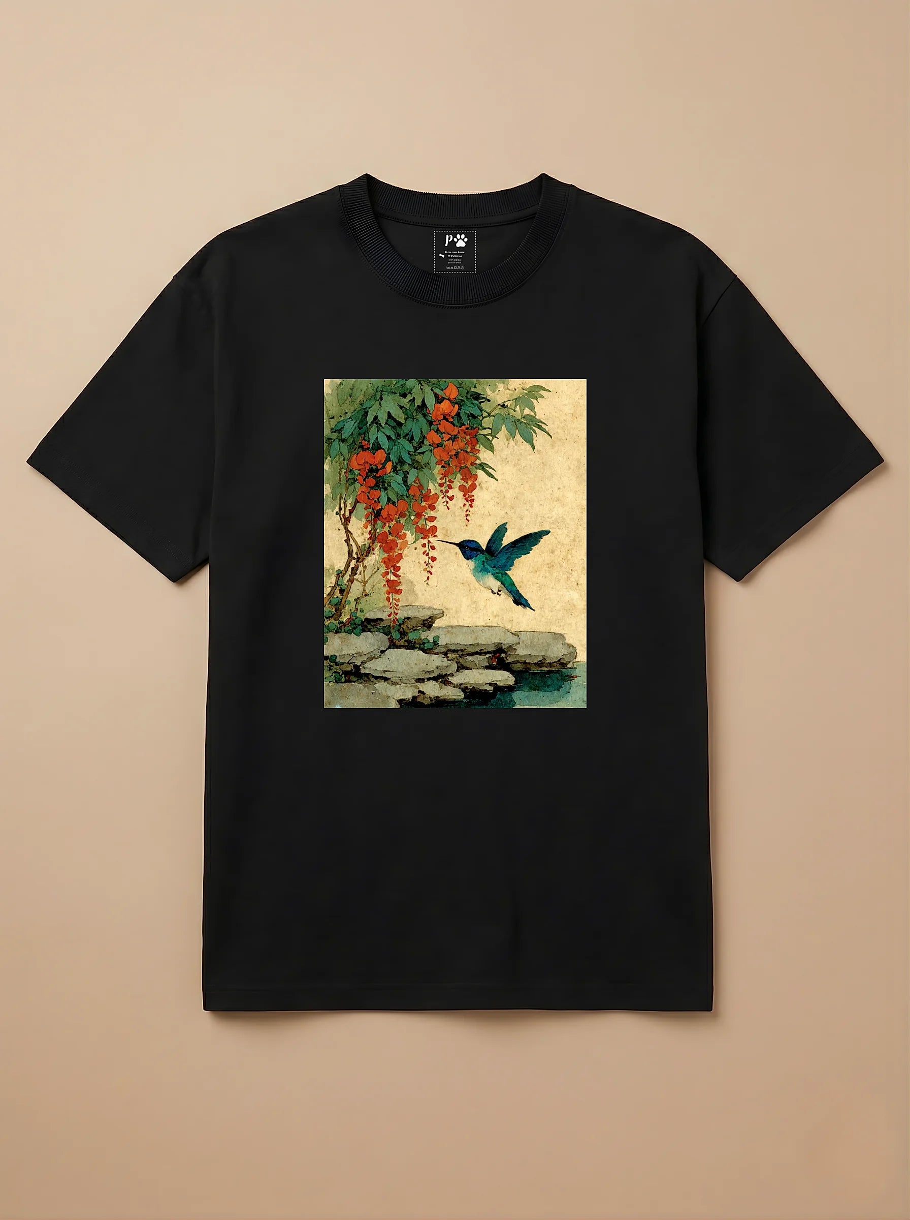 Camisa Arte Chinesa - Beija Flor