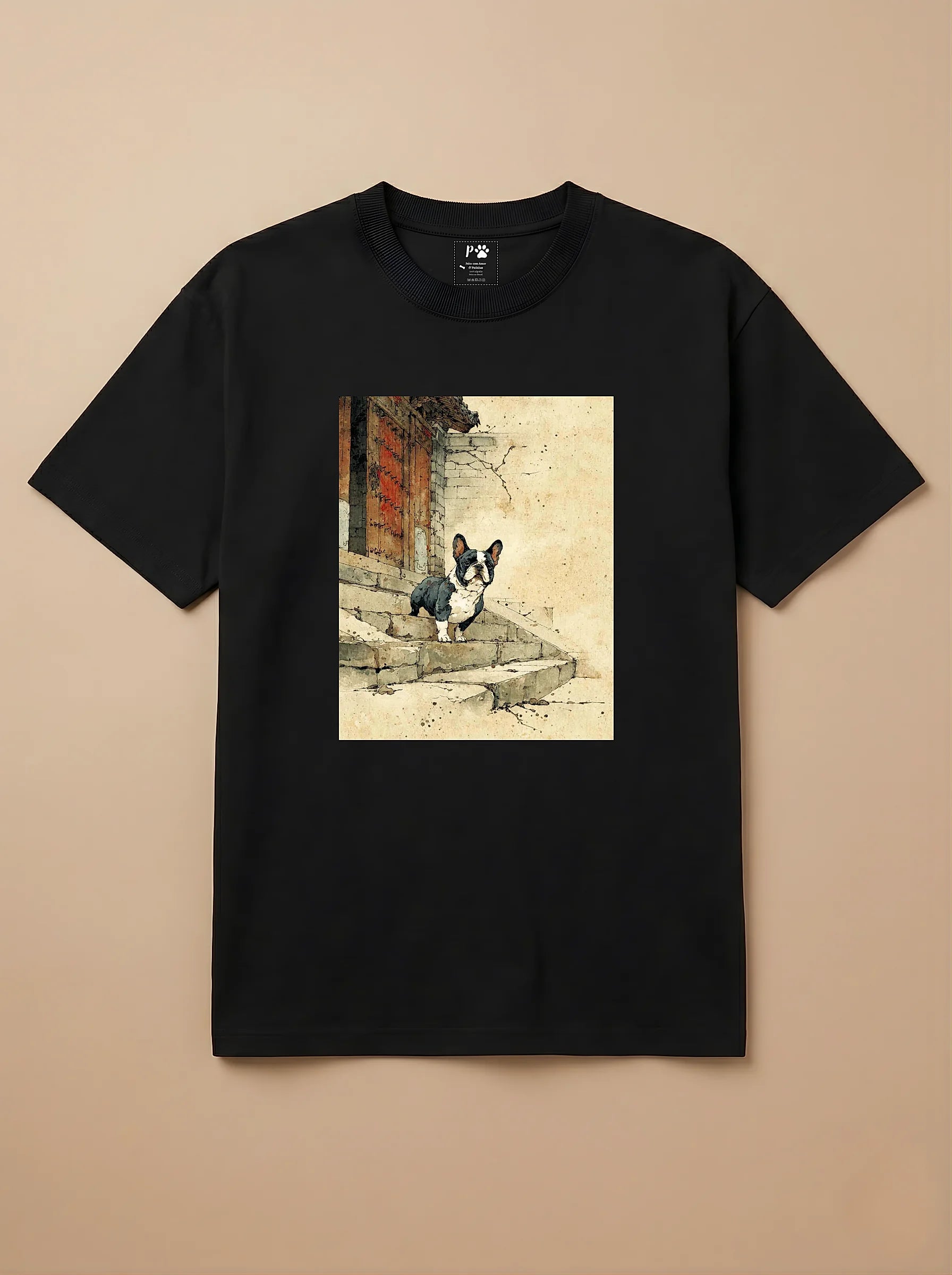 Camisa Arte Chinesa - Bulldog Francês