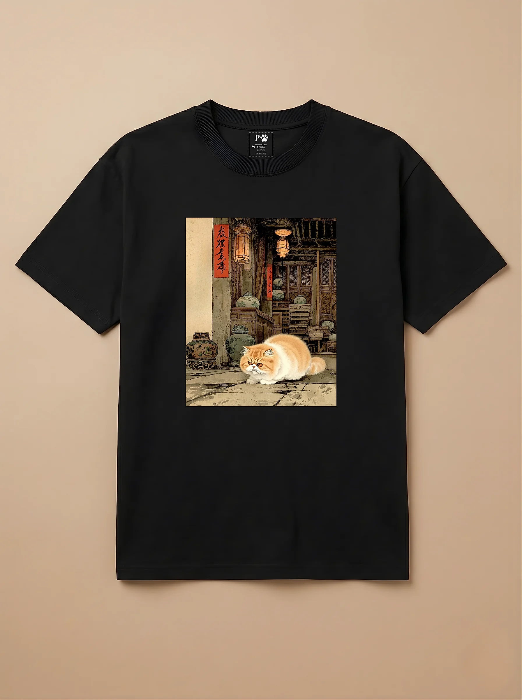 Camisa Arte Chinesa - Gato Persa