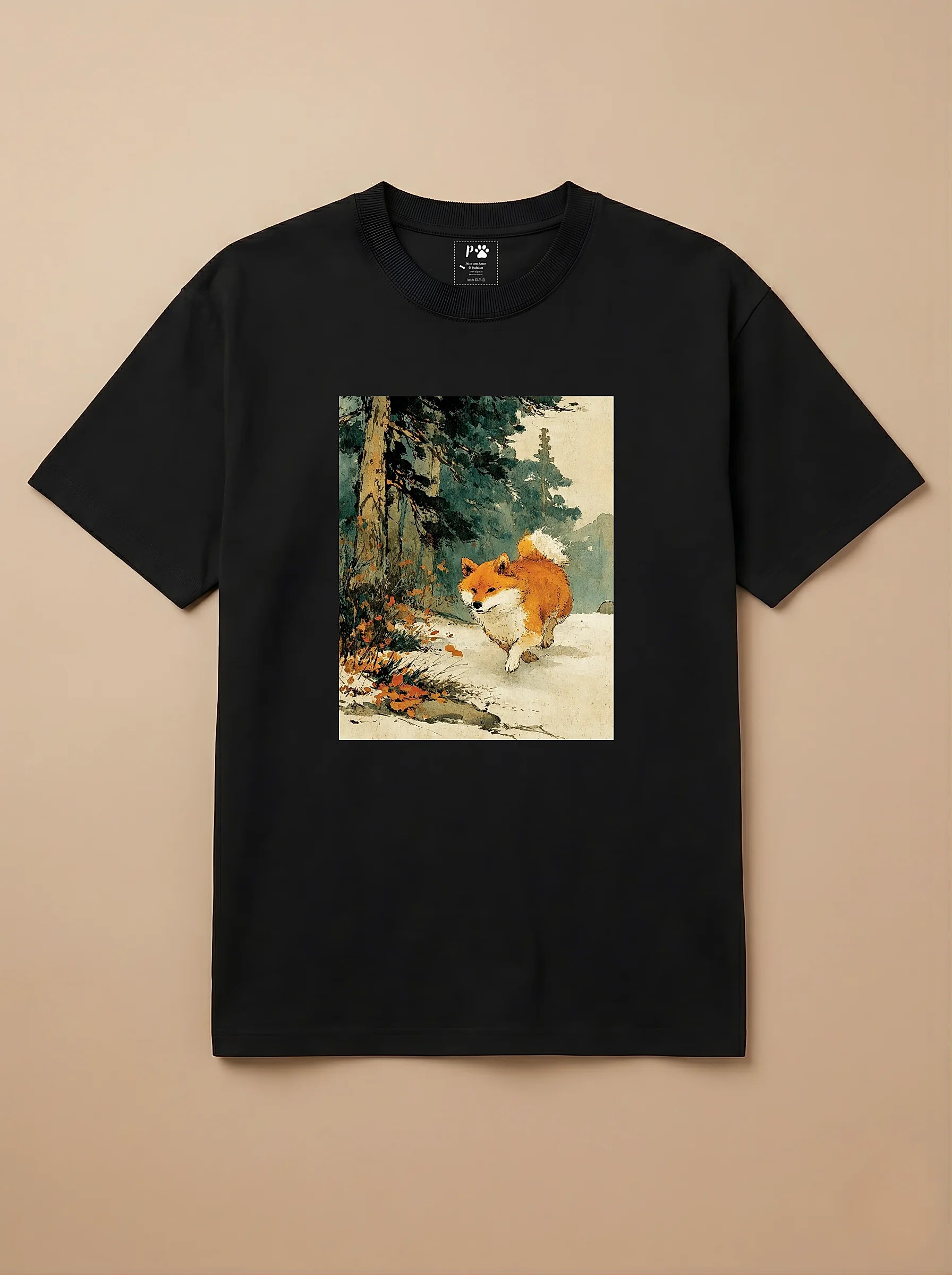 Camisa Arte Chinesa - Shiba Inu