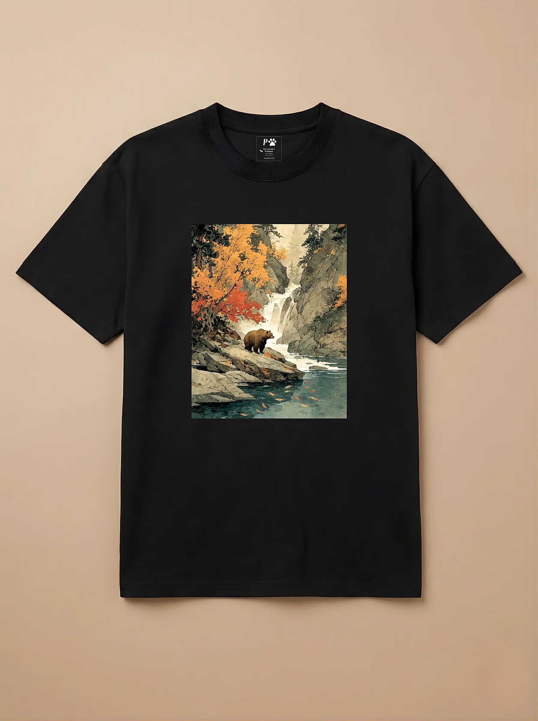 Camisa Arte Chinesa - Urso Marrom