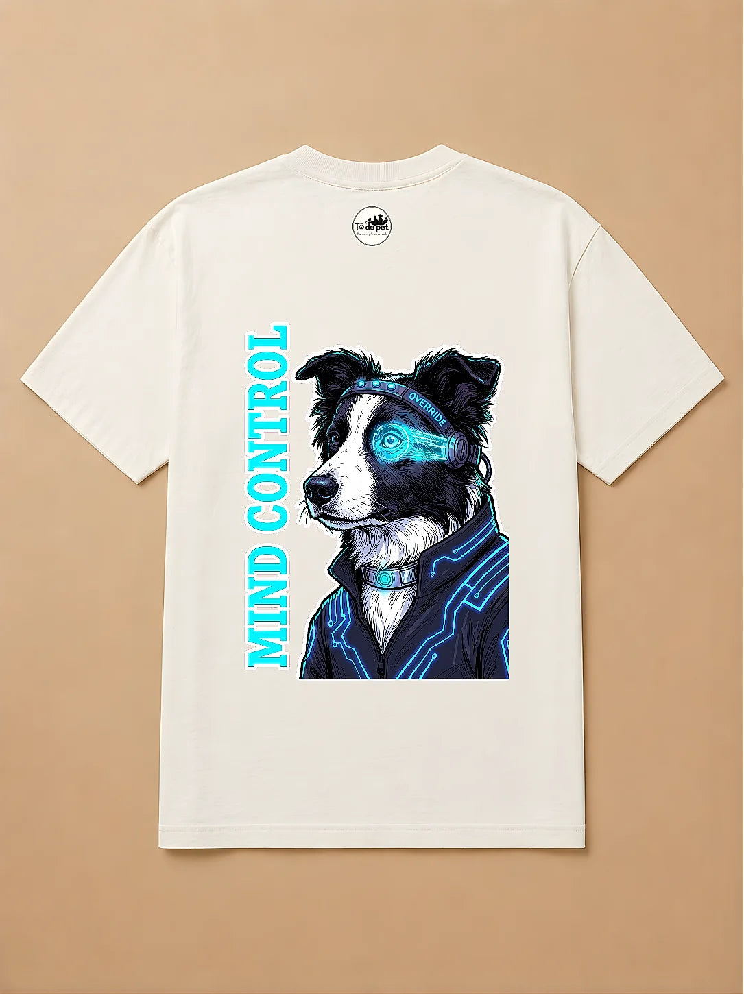 Camisa Oversized Pet Cyberpunk - Border Collie