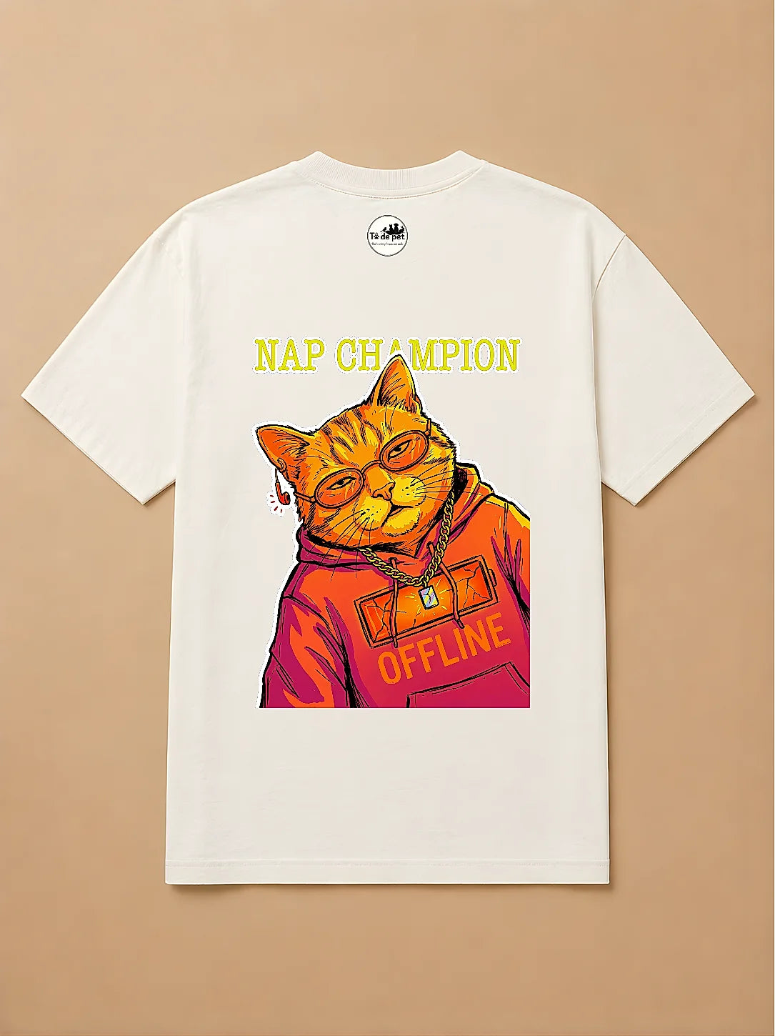 Camisa Oversized Pet Cyberpunk - Gato Laranja