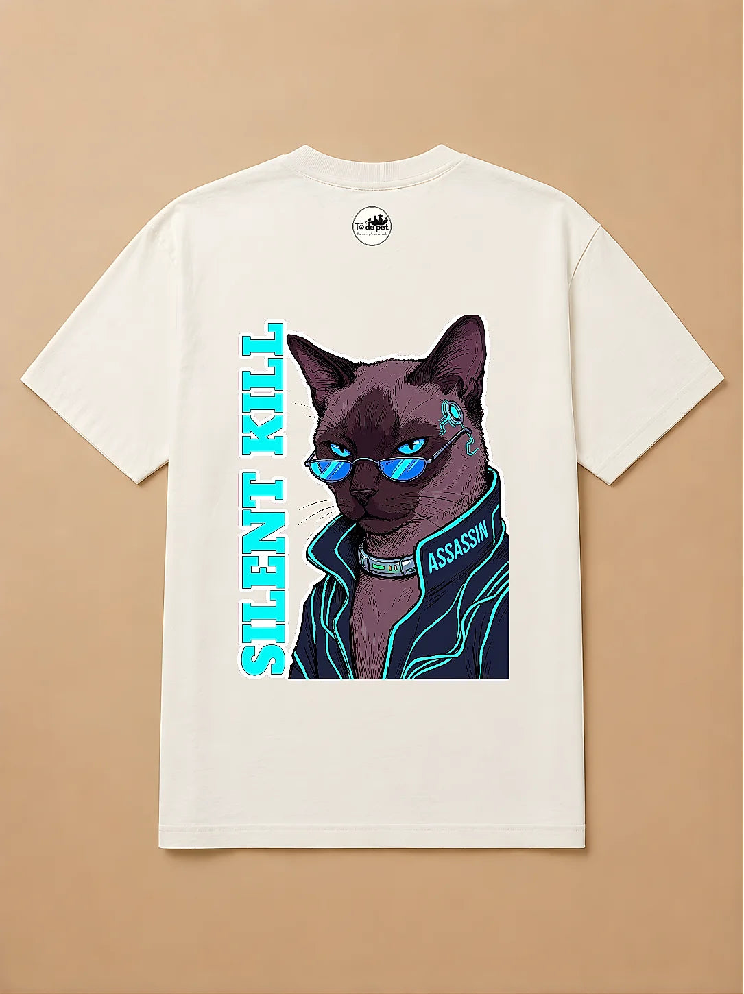 Camisa Oversized Pet Cyberpunk - Gato Siamês