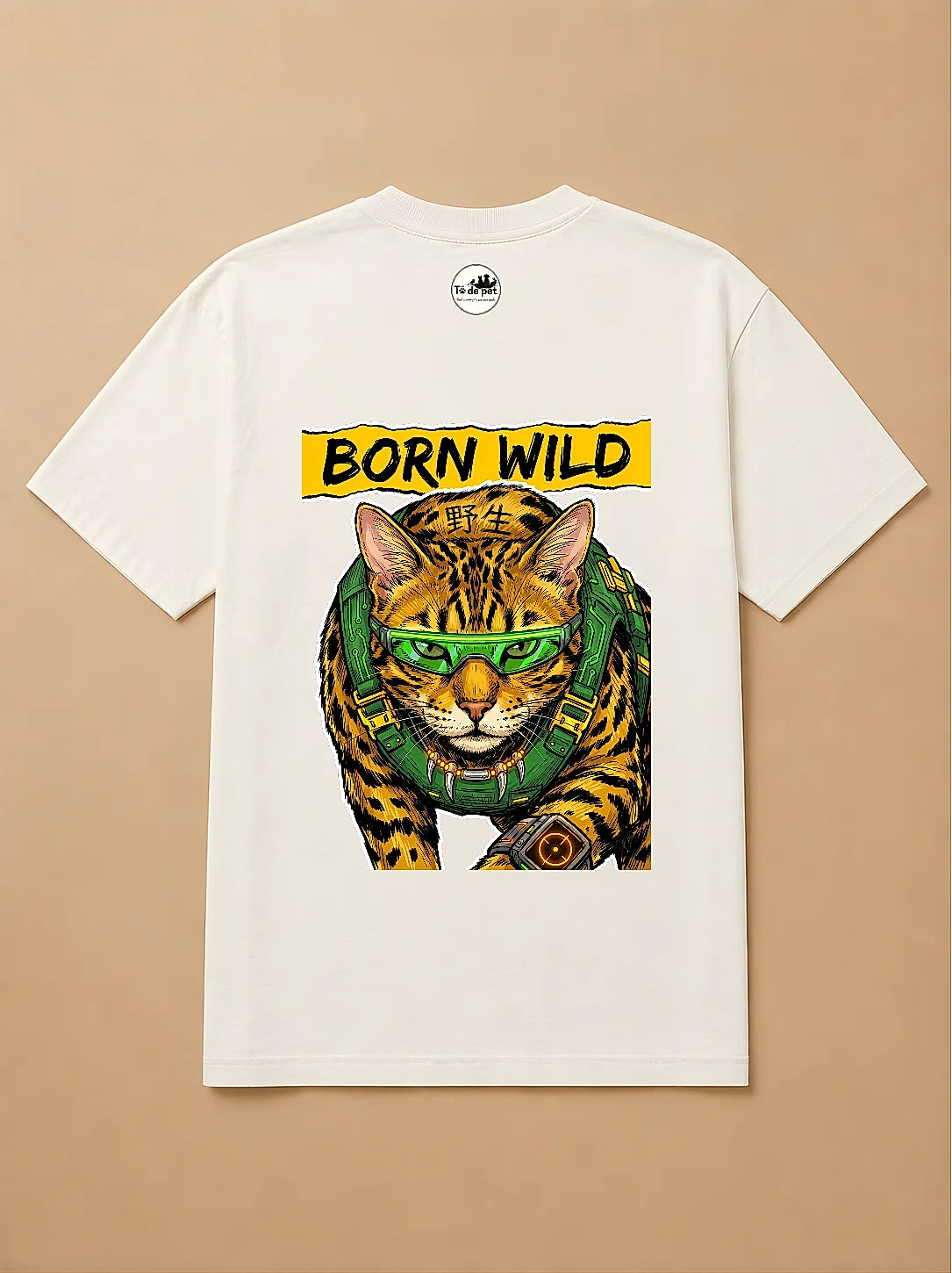 Camisa Oversized Pet Cyberpunk - Gato de Bengala