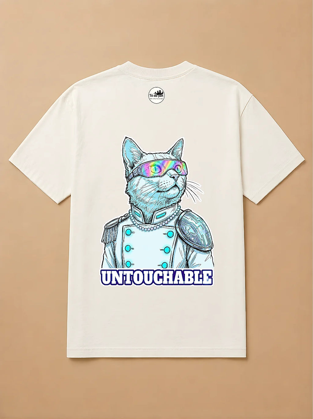 Camisa Oversized Pet Cyberpunk - Gato Branco