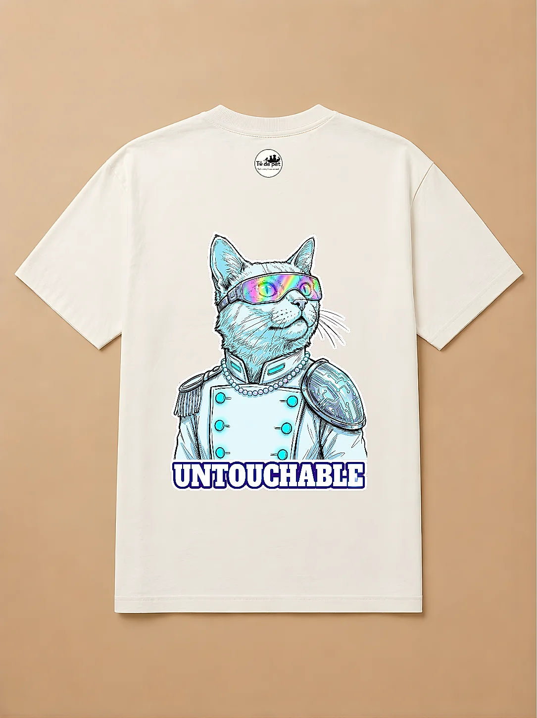 Camisa Oversized Pet Cyberpunk - Gato Branco