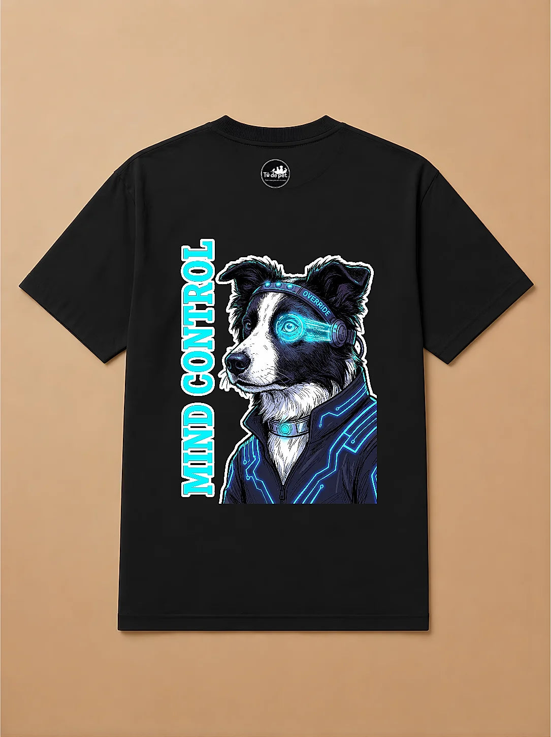 Camisa Oversized Pet Cyberpunk - Border Collie