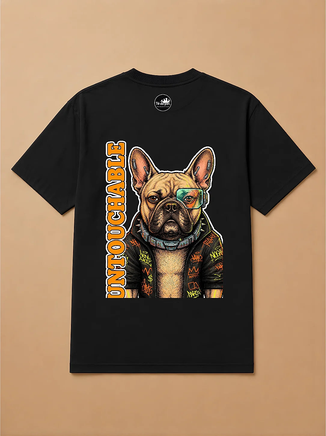 Camisa Oversized Pet Cyberpunk - Bulldog Francês
