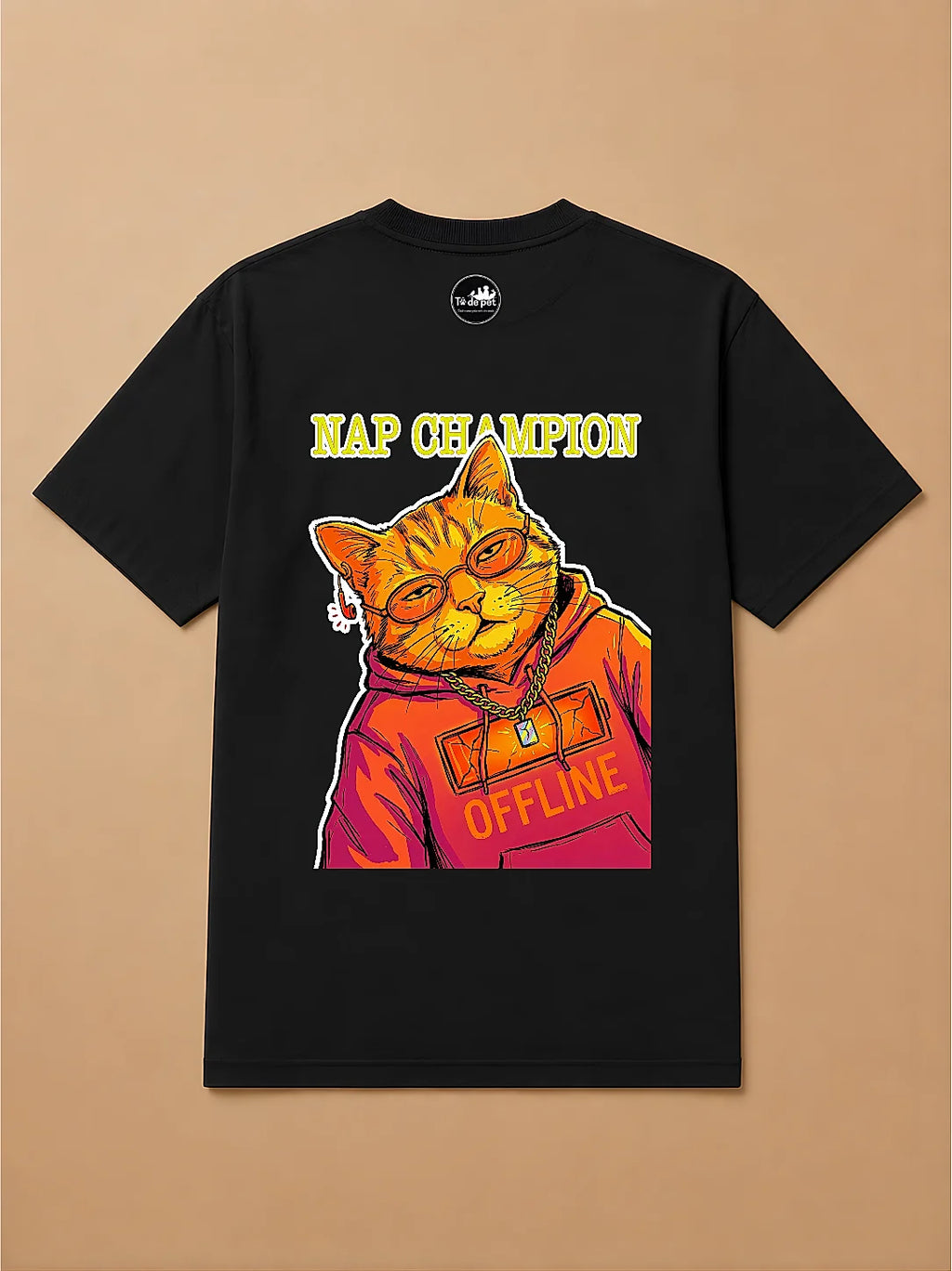 Camisa Oversized Pet Cyberpunk - Gato Laranja