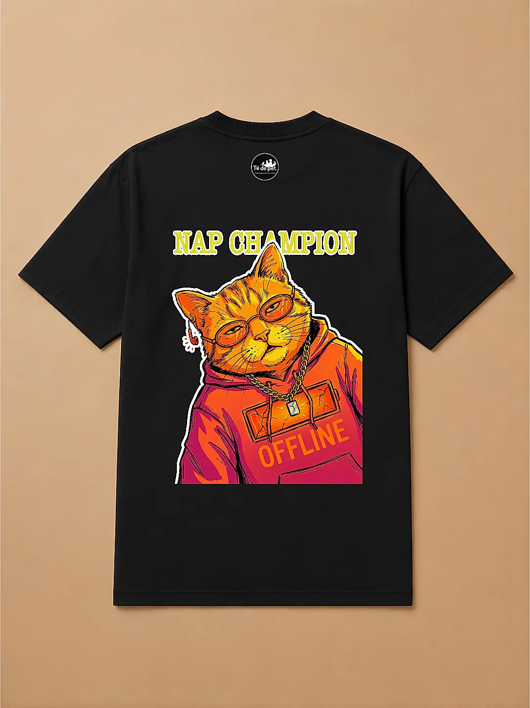 Camisa Oversized Pet Cyberpunk - Gato Laranja