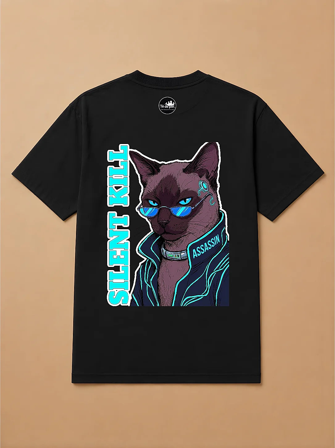 Camisa Oversized Pet Cyberpunk - Gato Siamês