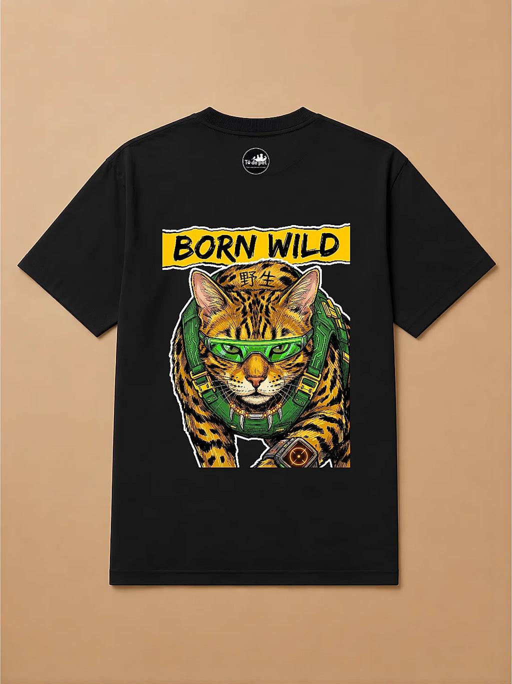 Camisa Oversized Pet Cyberpunk - Gato de Bengala