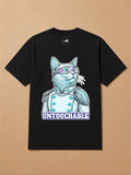 Camisa Oversized Pet Cyberpunk - Gato Branco