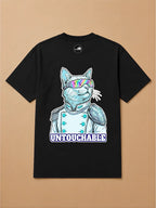 Camisa Oversized Pet Cyberpunk - Gato Branco