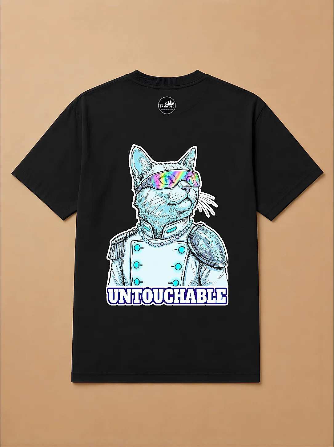 Camisa Oversized Pet Cyberpunk - Gato Branco