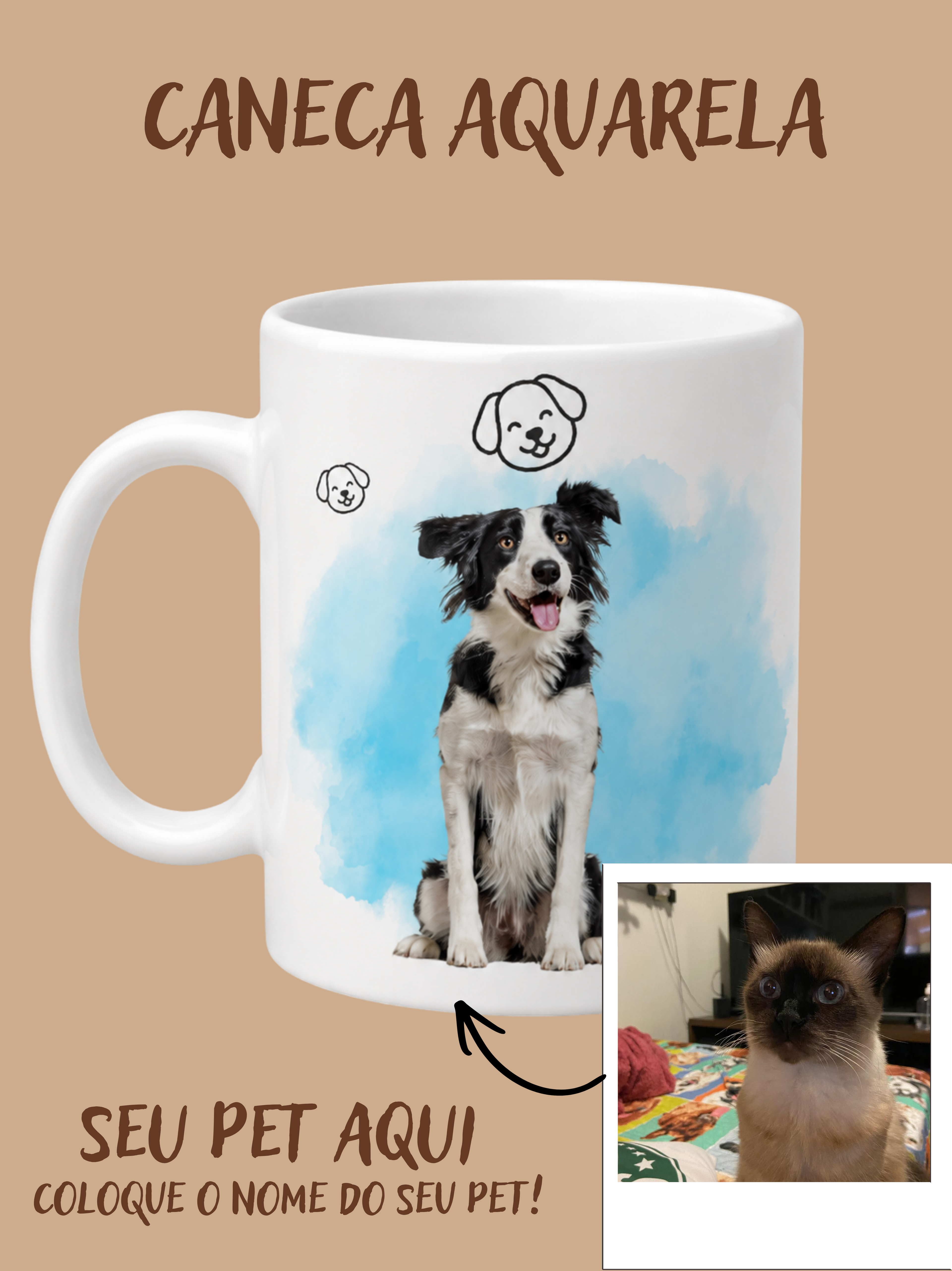 Caneca Pet Aquarela