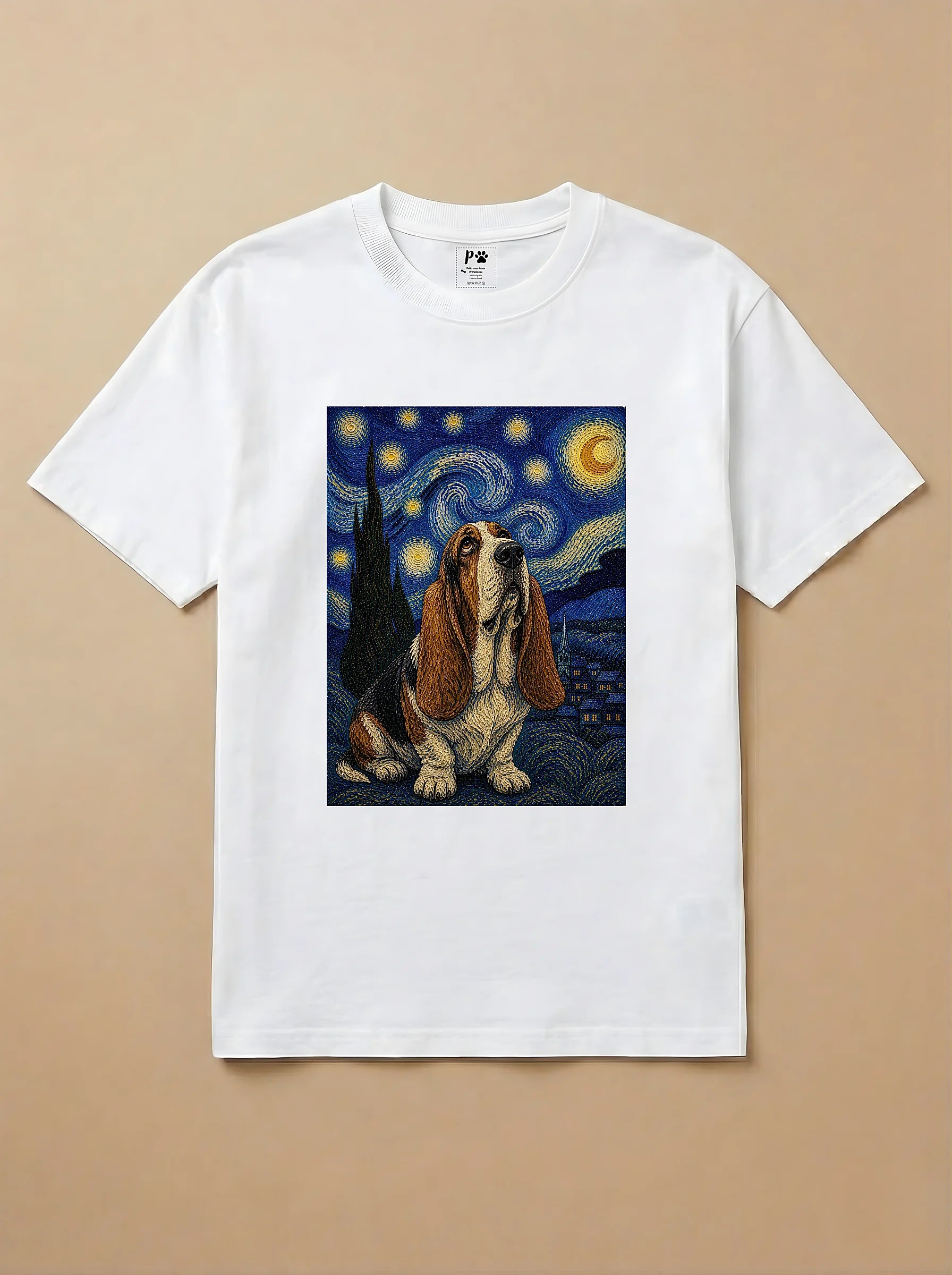 Camisa Noite Estrelada - Basset Hound
