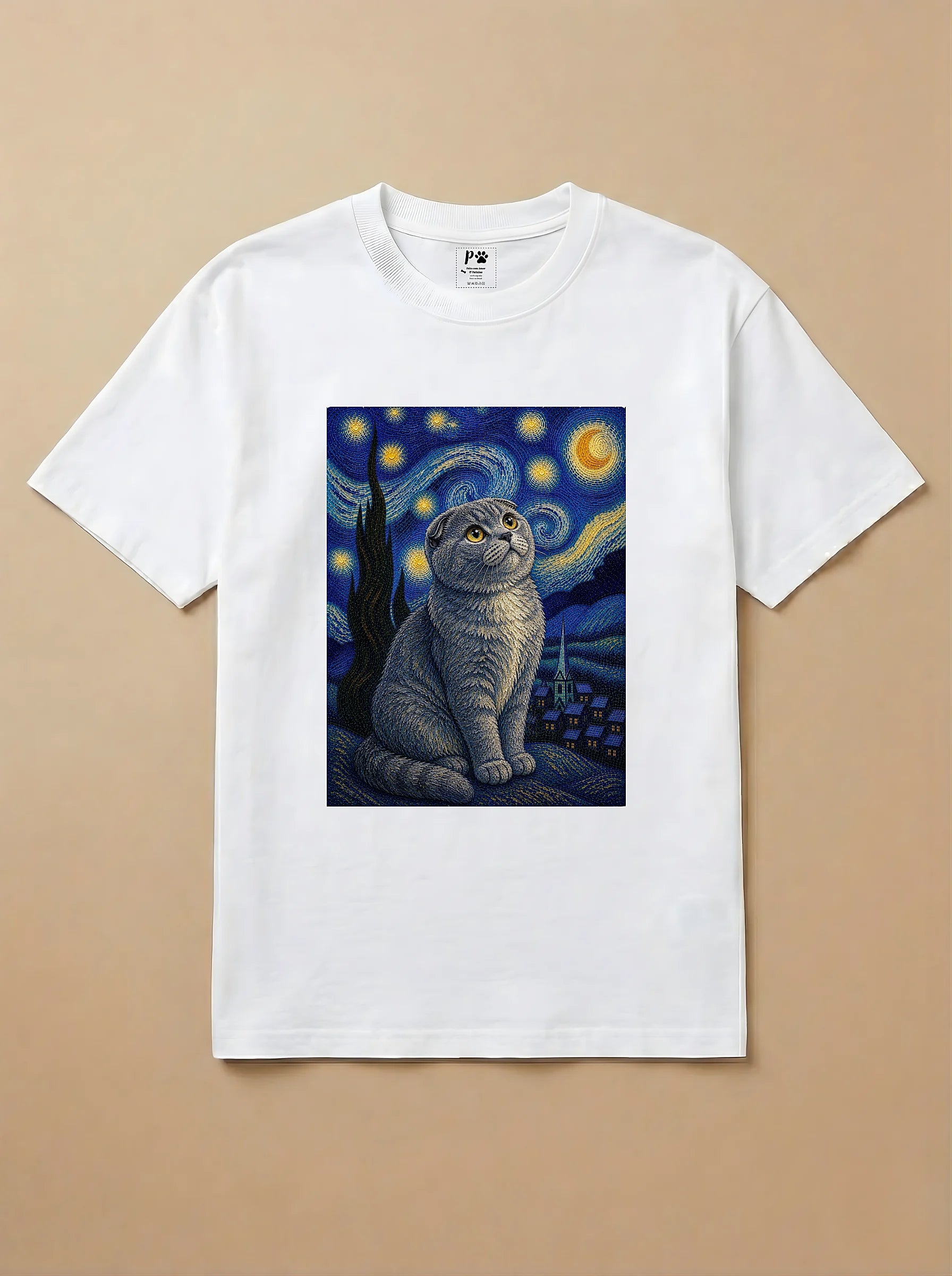 Camisa Noite Estrelada - Gato Escocês