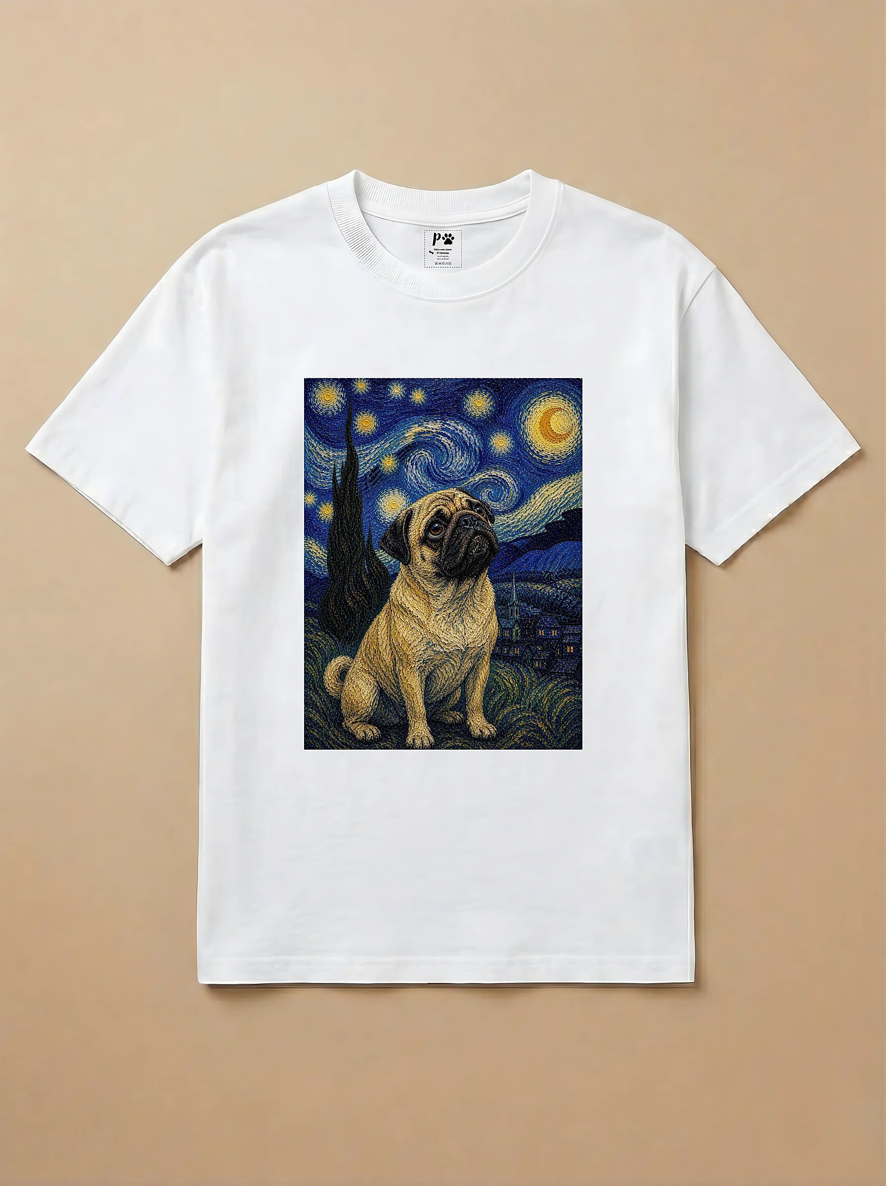 Camisa Noite Estrelada - Pug