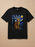 Camisa Noite Estrelada - Gato de Bengala