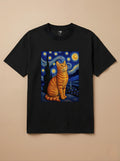 Camisa Noite Estrelada - Gato Laranja