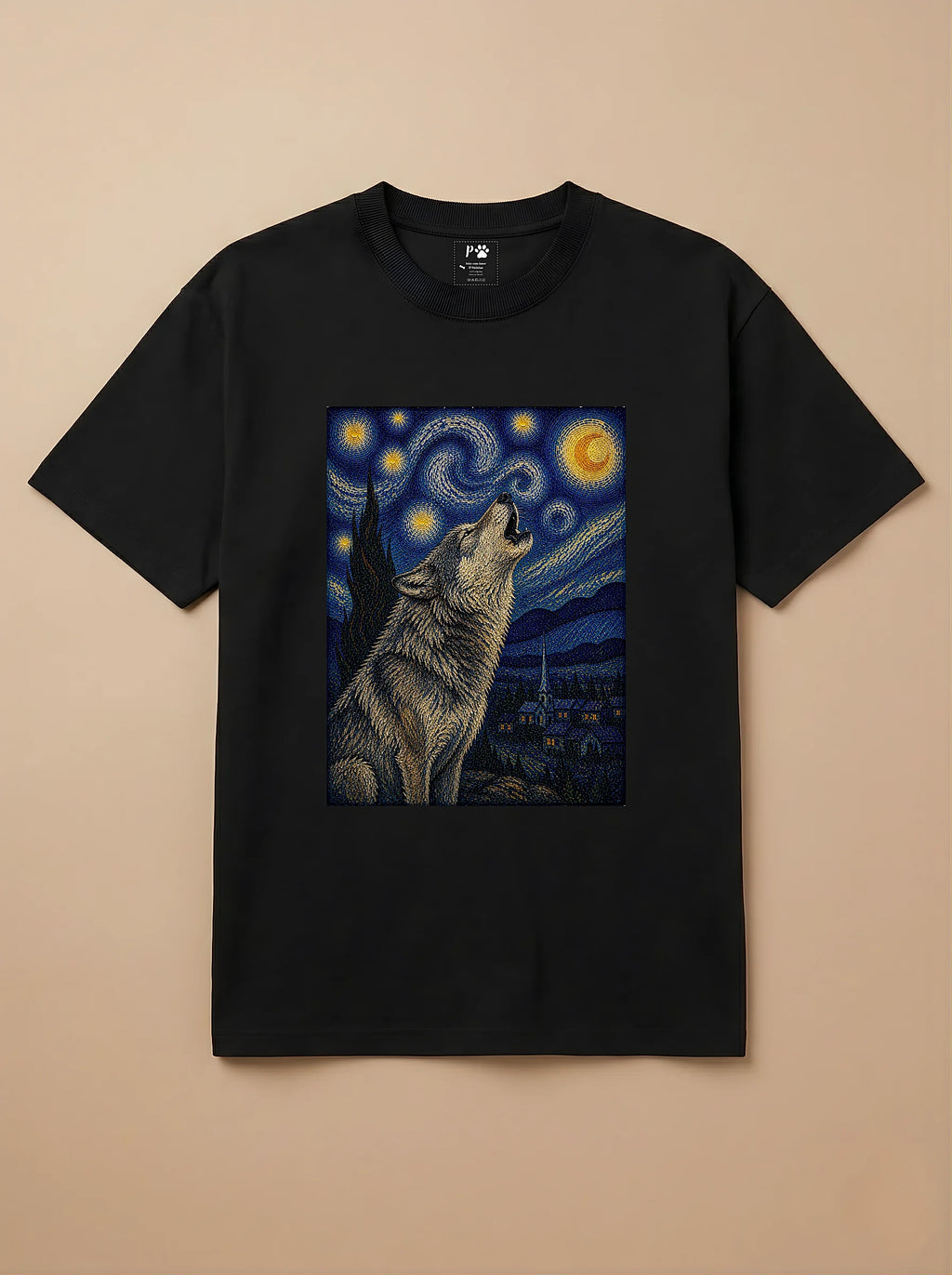 Camisa Noite Estrelada - Lobo