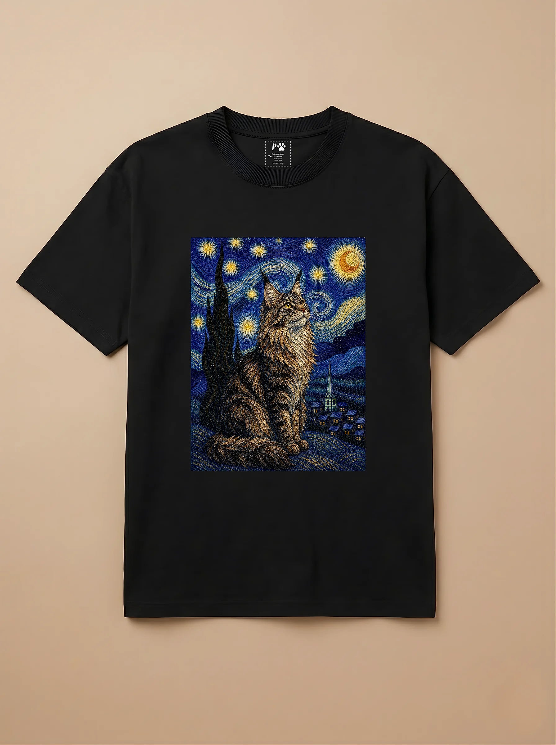 Camisa Noite Estrelada - Maine Coon