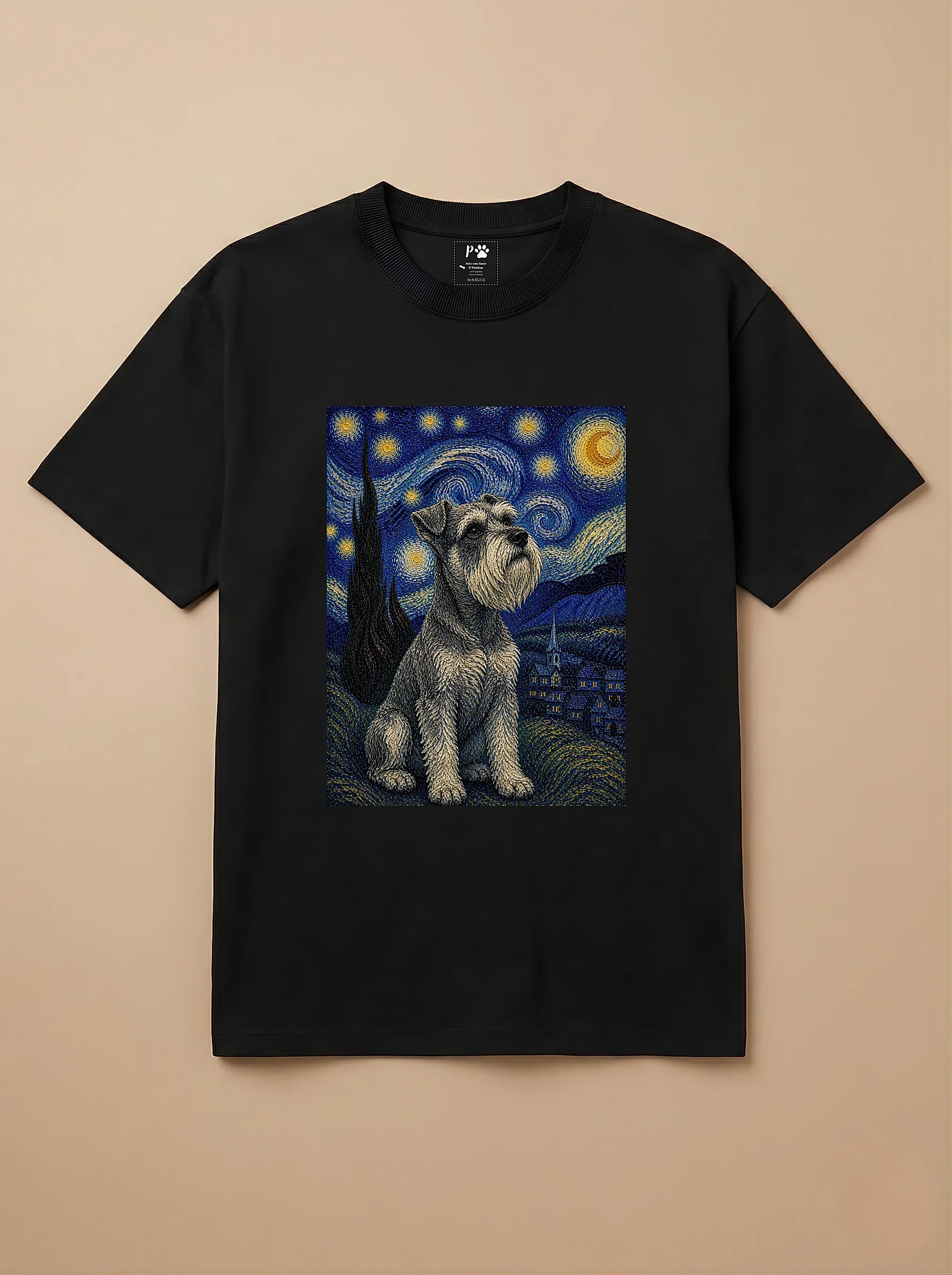 Camisa Noite Estrelada - Schnauzer
